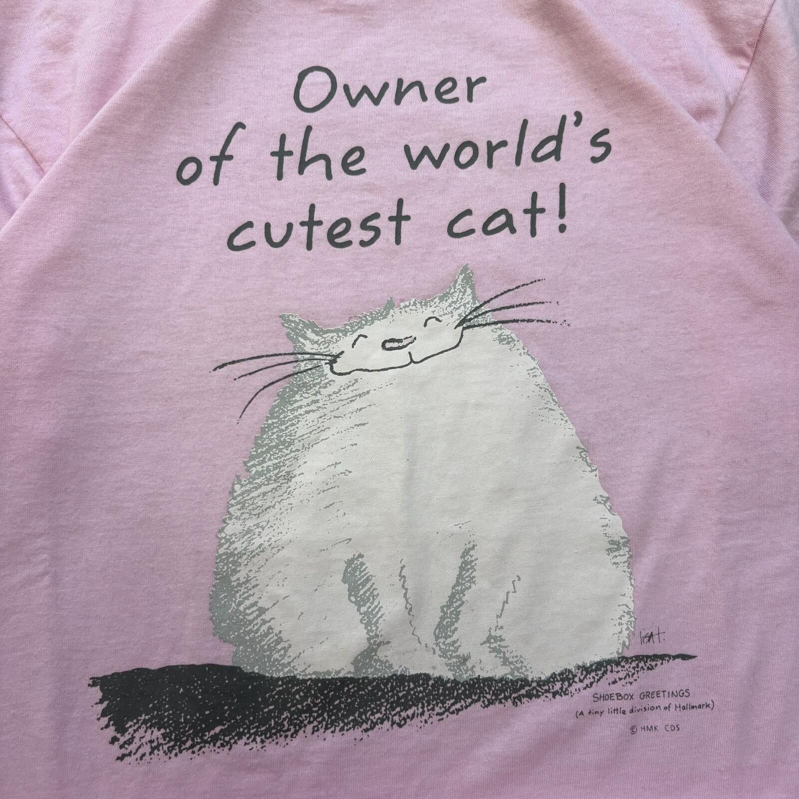 Vintage Vintage 90s Owner Of The World’s Cutest Cat Hallmark Shirt Size L / US 10 / IT 46 - 2 Thumbnail