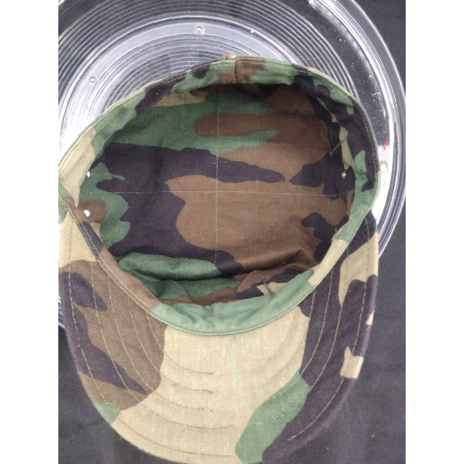 Vintage VINTAGE Military Hat Camouflage Green Cotton Canvas Casual Cap Men Reg/Size Green 80s Theme Breathing Size ONE SIZE - 5 Thumbnail