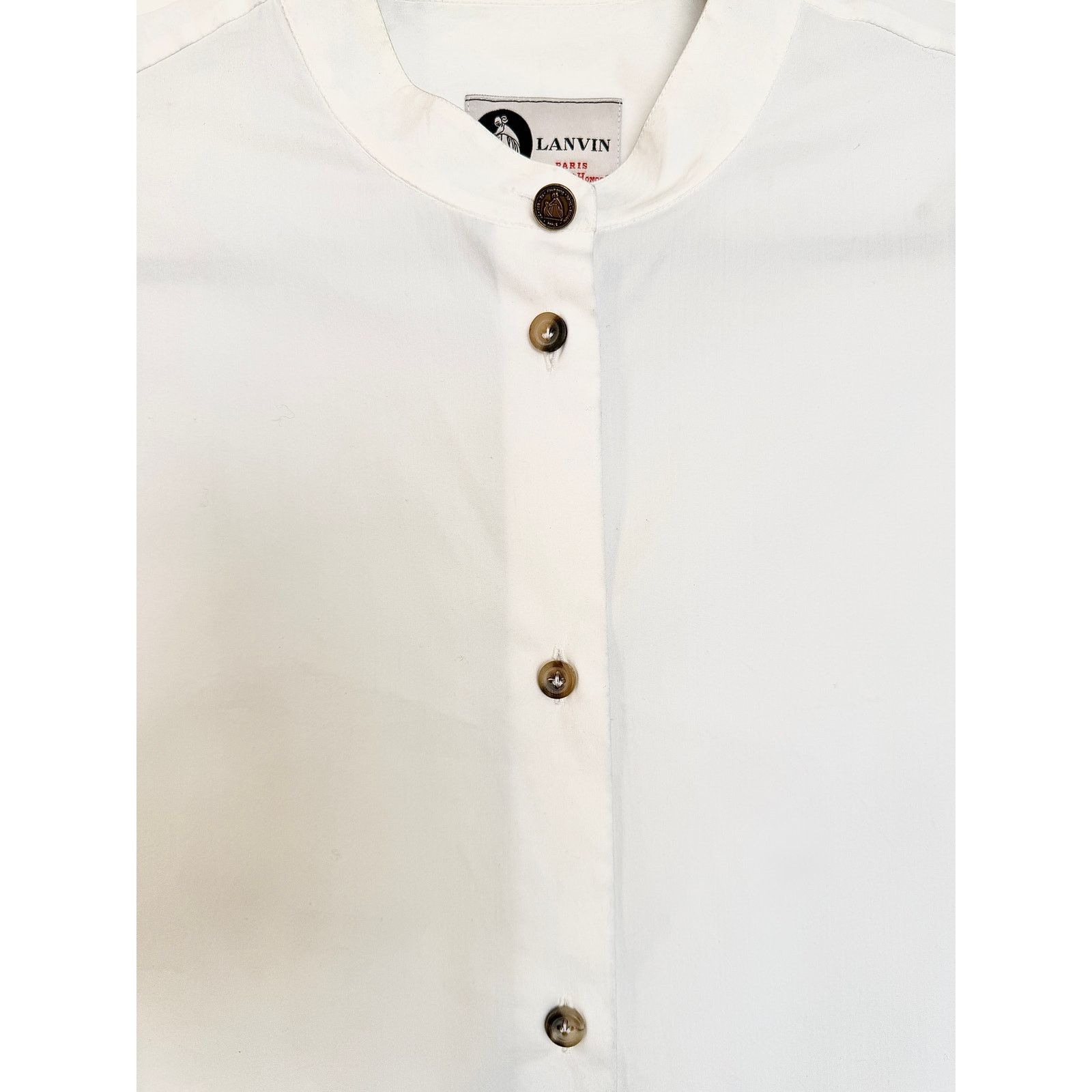 Lanvin Lanvin White Cotton Sleeveless Shirt Size L / US 10 / IT 46 - 6 Thumbnail