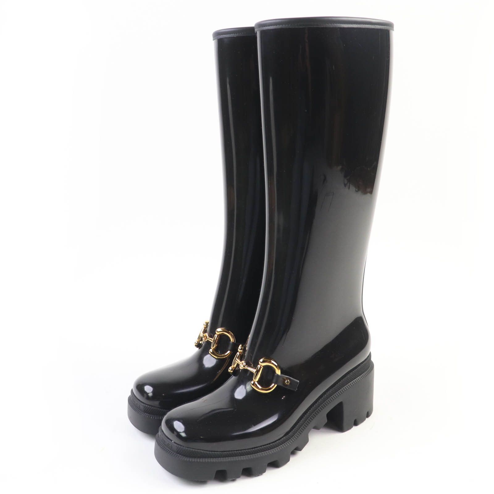 Gucci Gucci Gucci Horsebit Rubber Long Boots Plastic Shoes 659707 DUTY FREE for USA Size ONE SIZE - 1 Thumbnail
