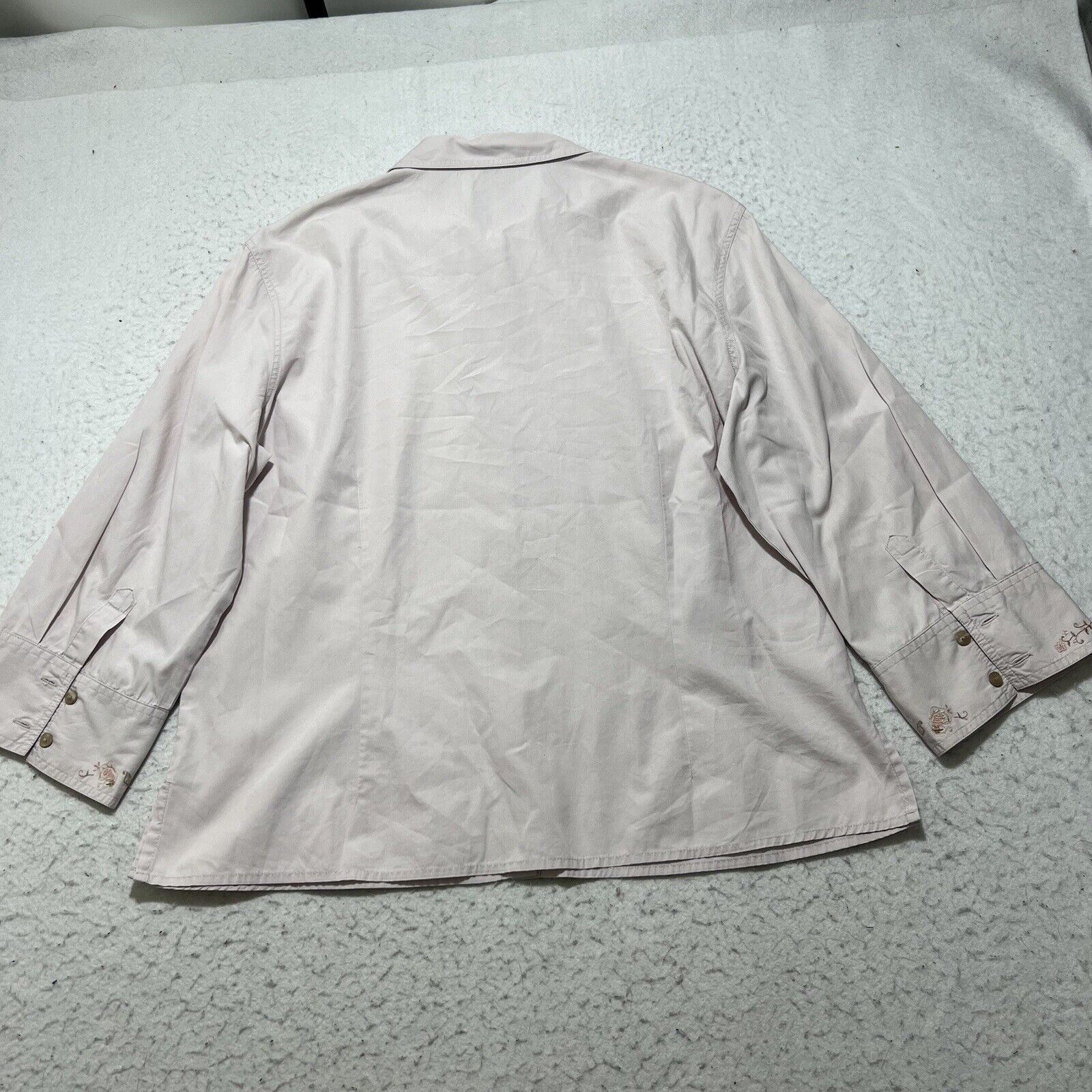 Other J. Jill Medium Button Down Collared Shirt Floral Embroidery Size M / US 6-8 / IT 42-44 - 9 Thumbnail