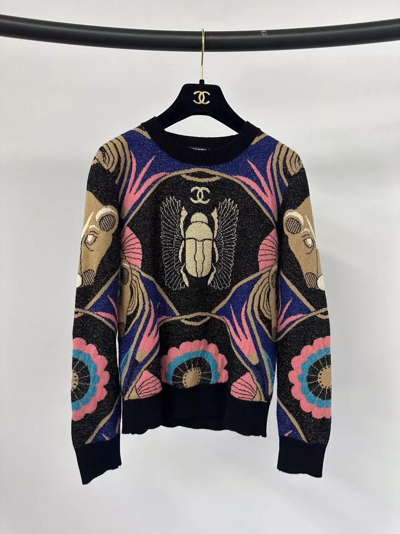 Chanel Chanel Egyptian series beetle cashmere sweater Size XS / US 0-2 / IT 36-38 - 1 Thumbnail