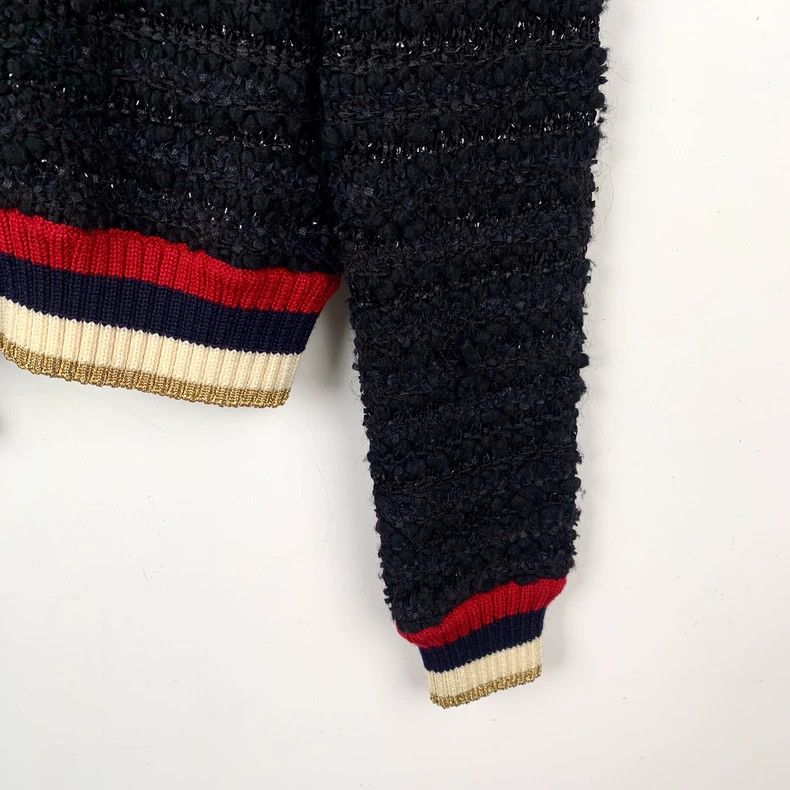 Gucci Gucci Black striped pearl button long-sleeved knitted cardi Size US S / EU 44-46 / 1 - 4 Thumbnail