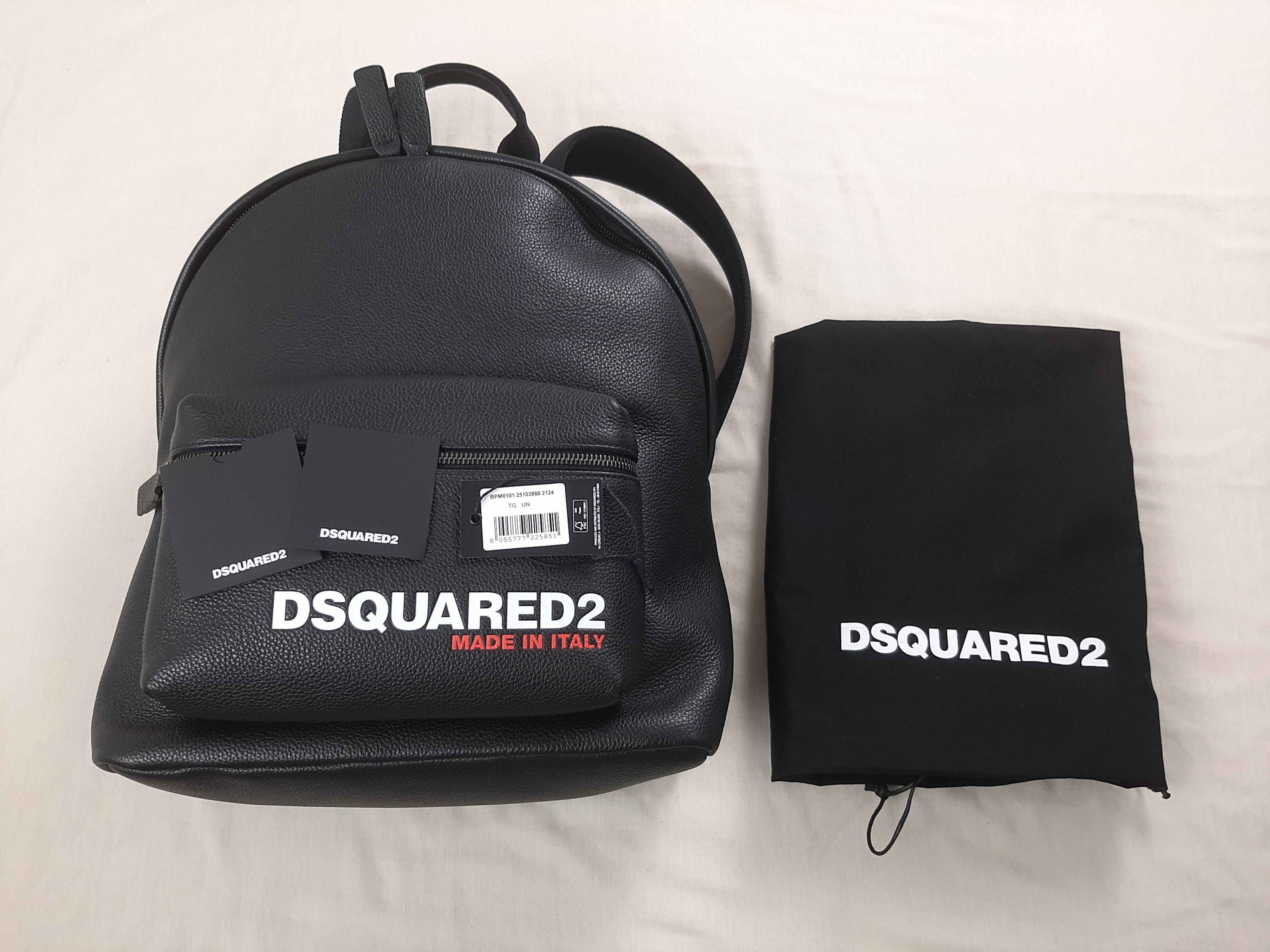 Dsquared2 Dsquared2 Leather Backpack Black Men's One Size Logo Size ONE SIZE - 6 Thumbnail