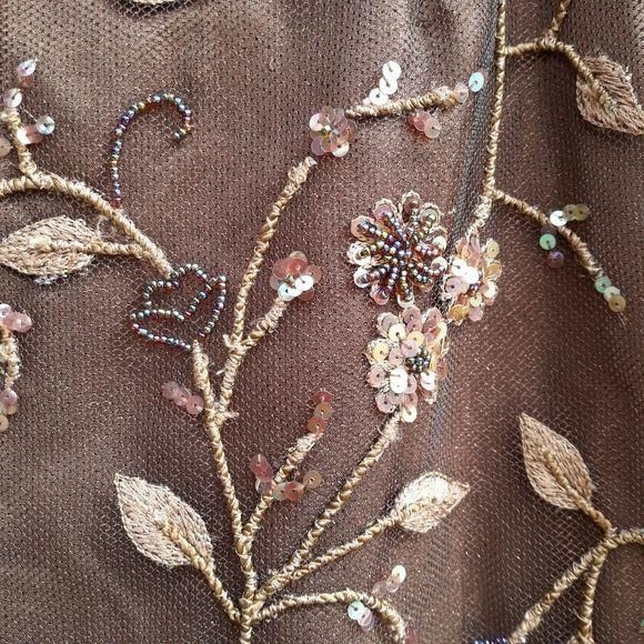 Vintage Vtg Rickie Freeman Skirt Formal Overlay Floral Beaded Embroi Size 28" / US 6 / IT 42 - 3 Thumbnail
