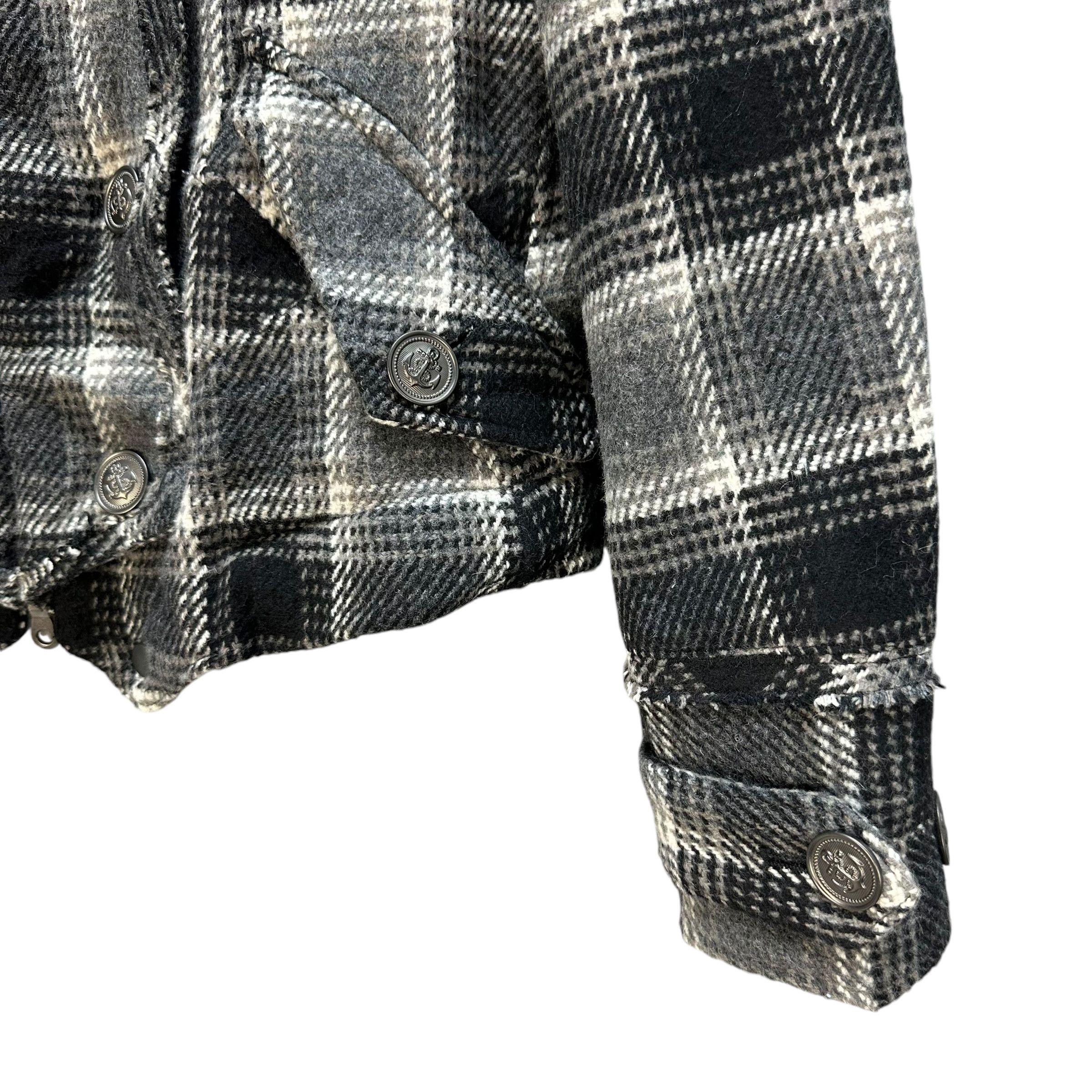 PPFM PPFM Studded Logo Fur Hoodie Tartan Crop Jacket #A54-1246 Size US S / EU 44-46 / 1 - 5 Thumbnail