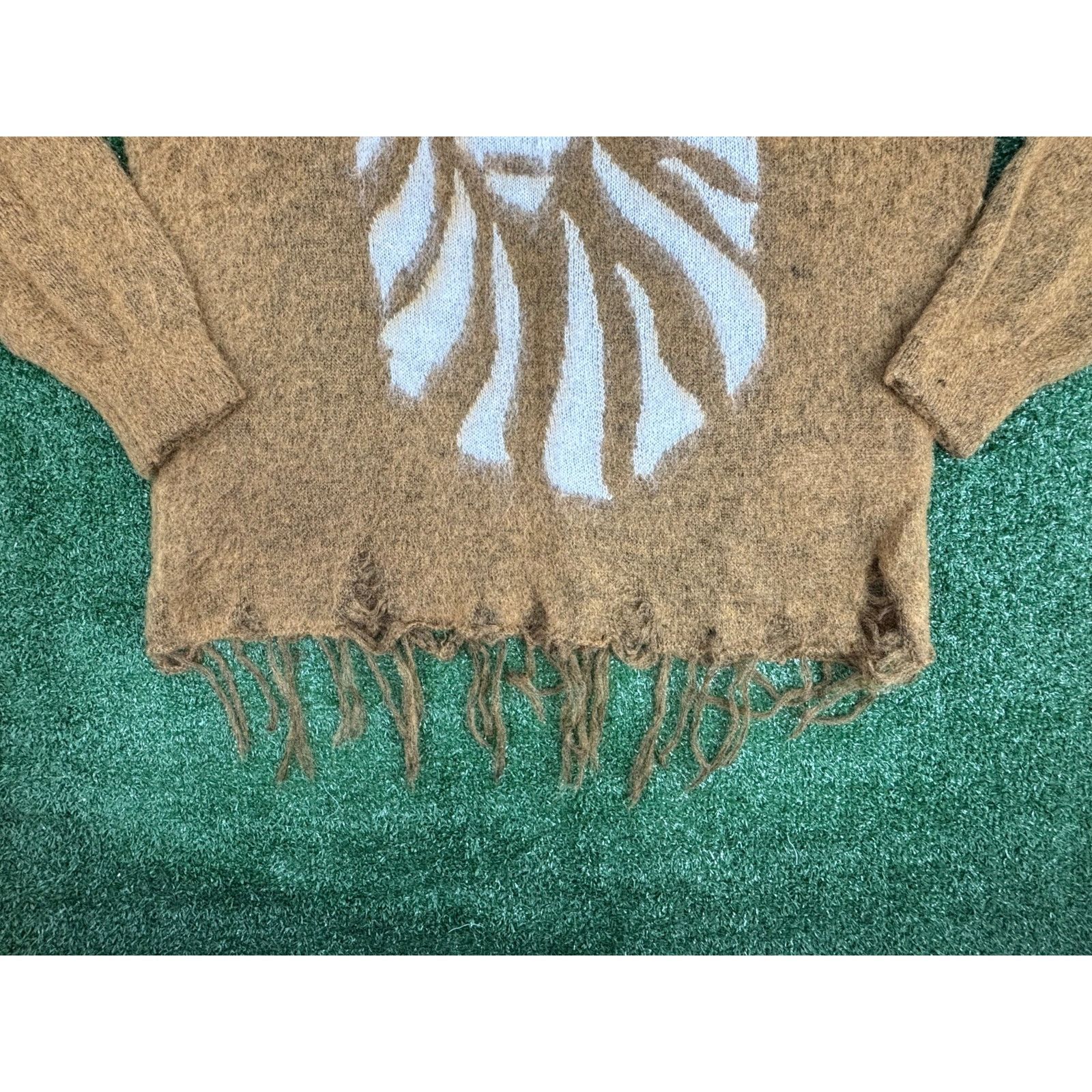 Bape BAPE Black Japan Distressed Knitted Beige Sweater Size MD Size US M / EU 48-50 / 2 - 5 Thumbnail