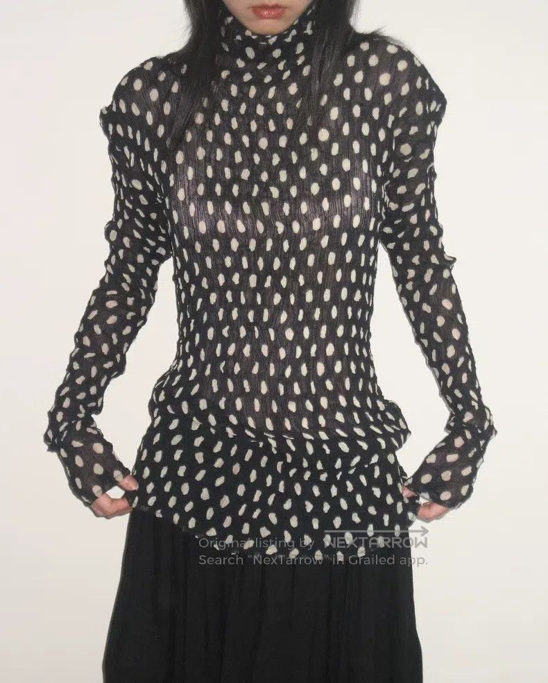 Issey Miyake Issey Miyake Polka Dot Ruched Top Size M / US 6-8 / IT 42-44 - 2 Thumbnail