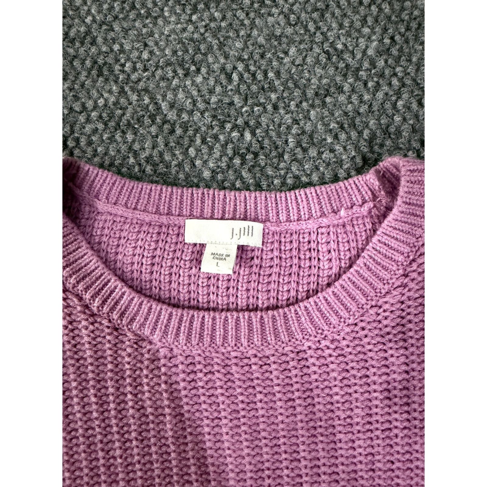 J. Jill J. Jill Sweater Womens L Purple Knit Crewneck Long Sleeve Cotton Blend Pullover Casual Size L / US 10 / IT 46 - 3 Thumbnail