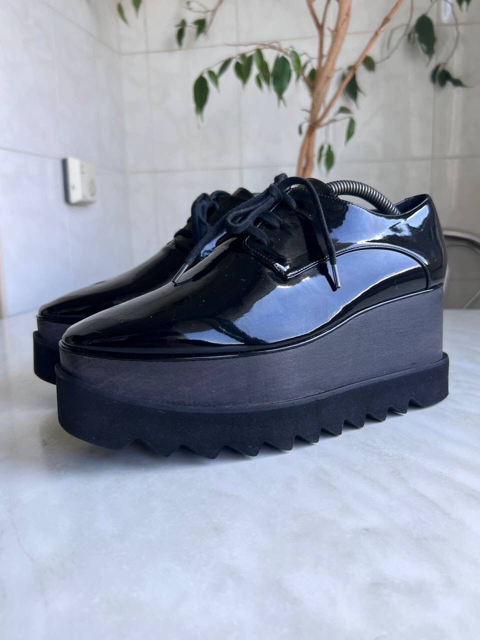 Stella McCartney Stella McCartney Elyse High Platform Leather Shoes Black Size US 8 / IT 38 - 2 Thumbnail