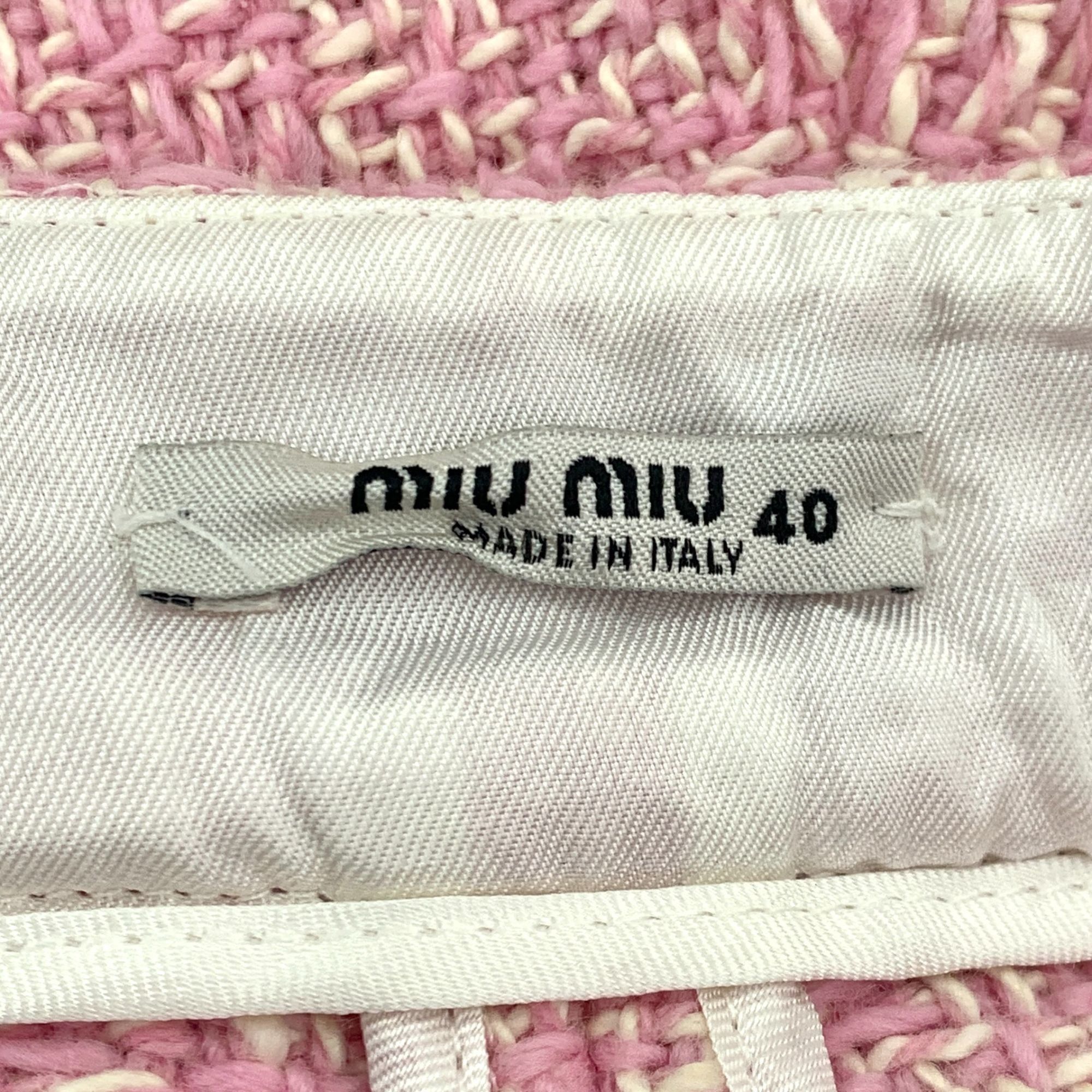 Miu Miu H11412 Miu Miu Pink Bouclé Wide-Leg Pants Size 28" / US 6 / IT 42 - 5 Thumbnail