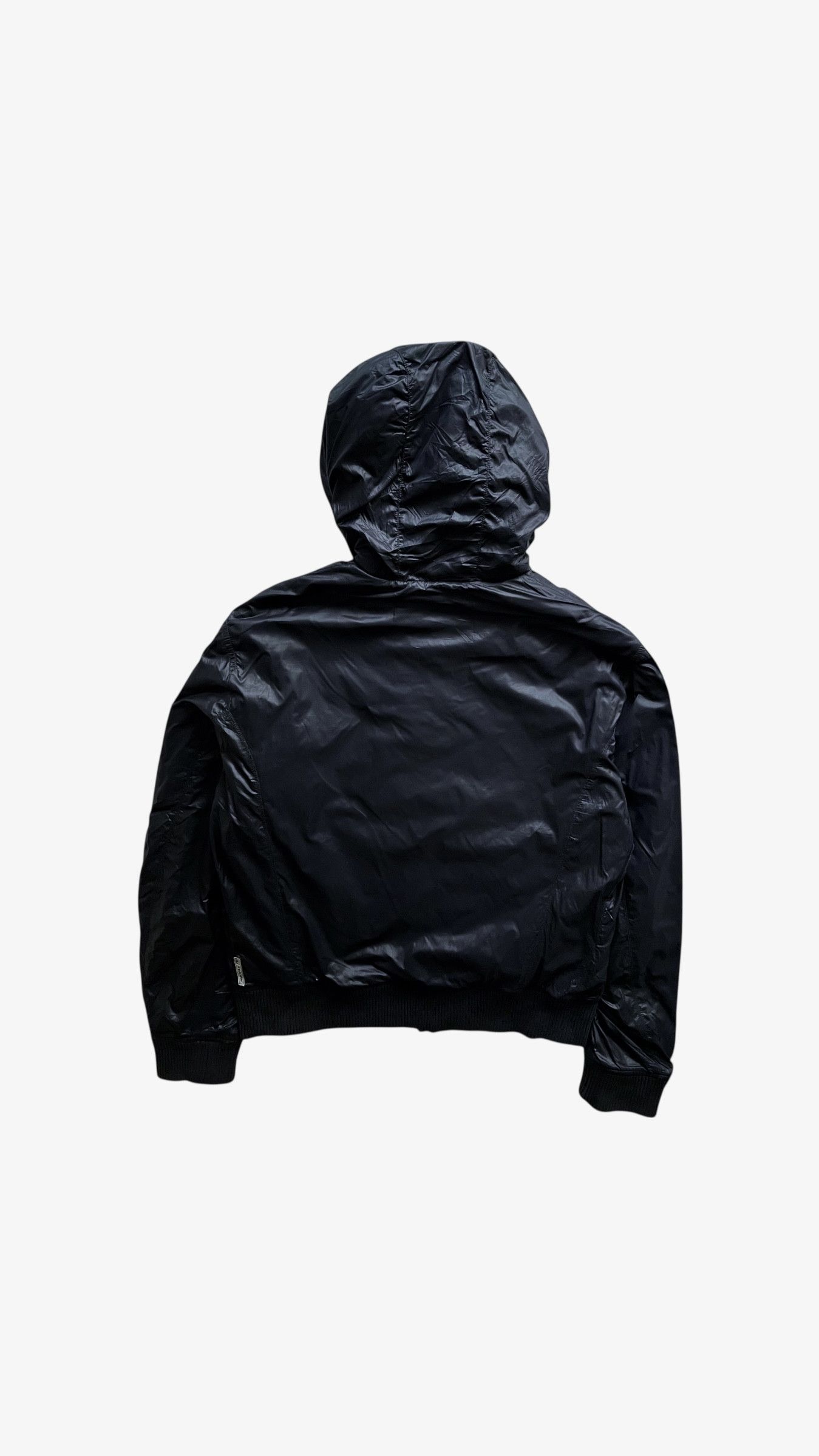 Armani Vintage Y2K Men's Armani Jeans Navy Hooded Jacket Size US L / EU 52-54 / 3 - 7 Thumbnail