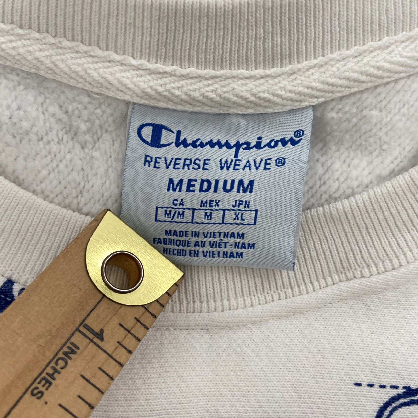 Champion Champion Sweatshirt Womens Medium White Reverse Weave Logo Pullover Sweatshirt Size M / US 6-8 / IT 42-44 - 6 Thumbnail