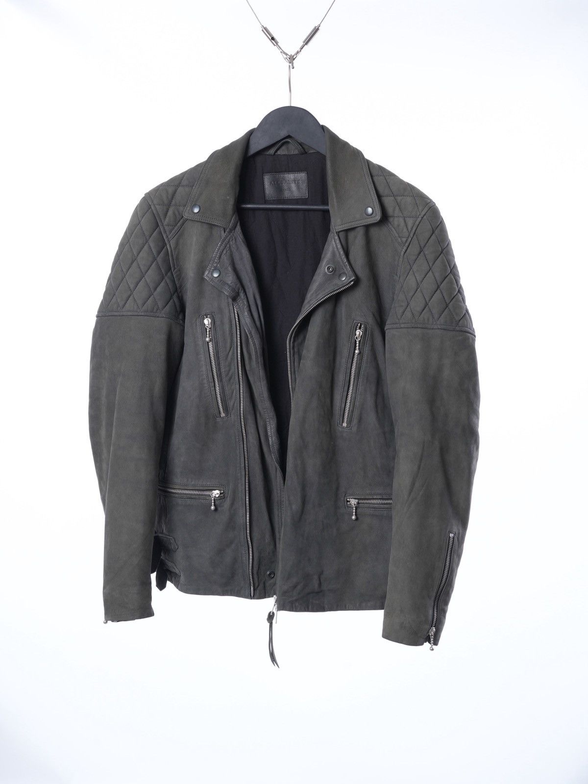 Allsaints ALLSAINTS KENJI BIKER JACKET MEN'S SUEDE Leather Size US S / EU 44-46 / 1 - 1 Thumbnail