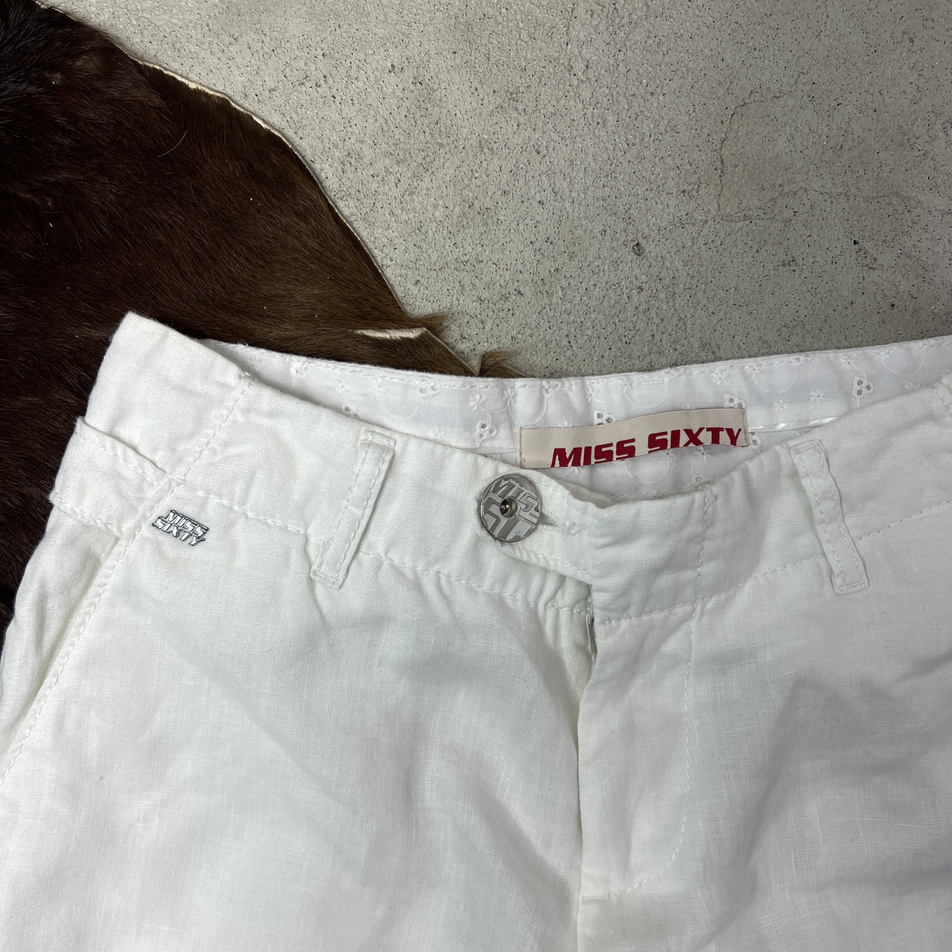 Miss Sixty Vintage Casual Preppy Linen Miss Sixty Pants Y2K Size 26" / US 2 / IT 38 - 4 Thumbnail
