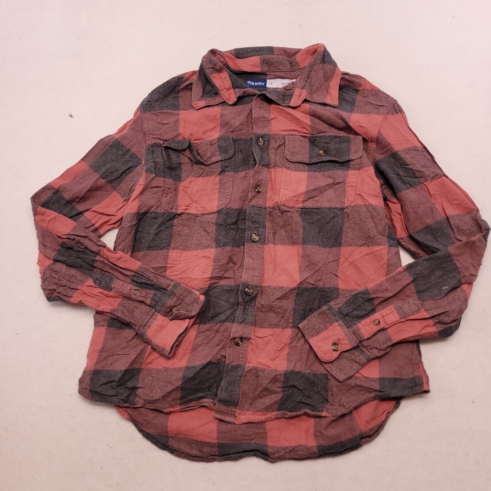 Old Navy Old Navy Buffalo Check Flannel Shirt Mens Size Large L Red Size US L / EU 52-54 / 3 - 2 Thumbnail