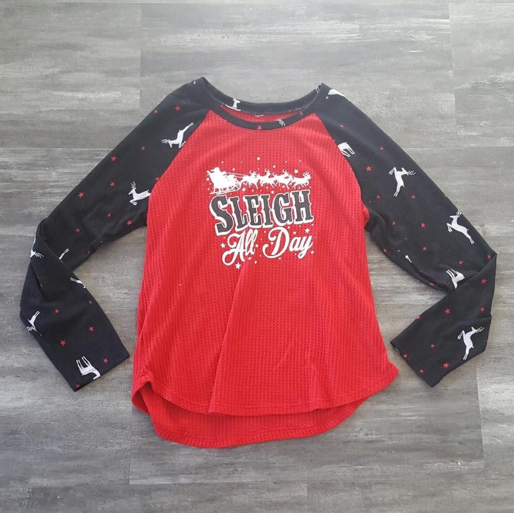 Designer Red Sleigh All Day Xmas Long Sleeve Size M / US 6-8 / IT 42-44 - 1 Thumbnail