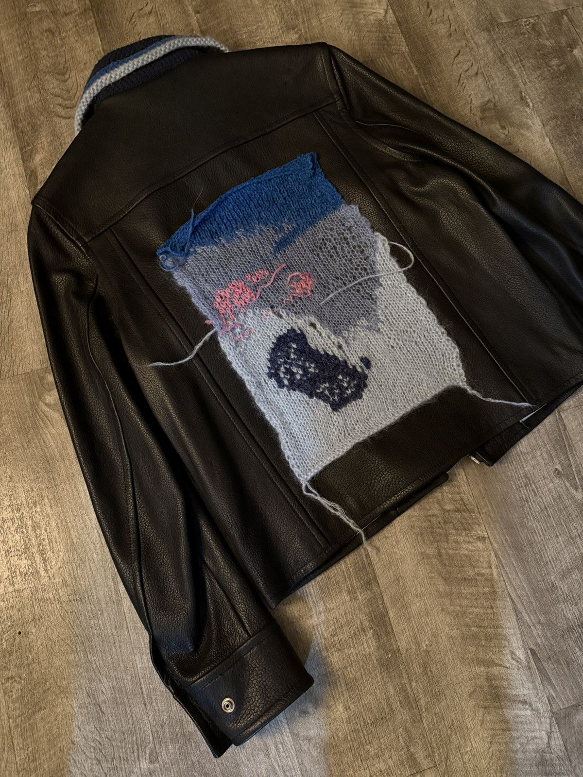 Acne Studios Acne Studios Knit Collar Leather Jacket (FW18) Size US S / EU 44-46 / 1 - 3 Thumbnail
