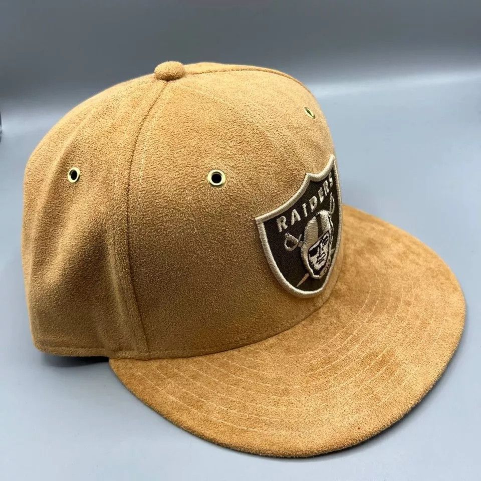 New Era Las Vegas Raiders Hat Men 7 Suede 59Fifty New Era Fitted Size ONE SIZE - 3 Thumbnail