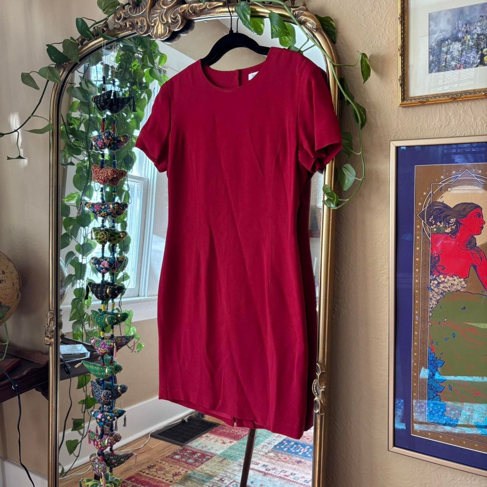 Ann Taylor Vintage 90s Ann Taylor Red Button Back Dress 6 Retro Classic Size M / US 6-8 / IT 42-44 - 3 Thumbnail