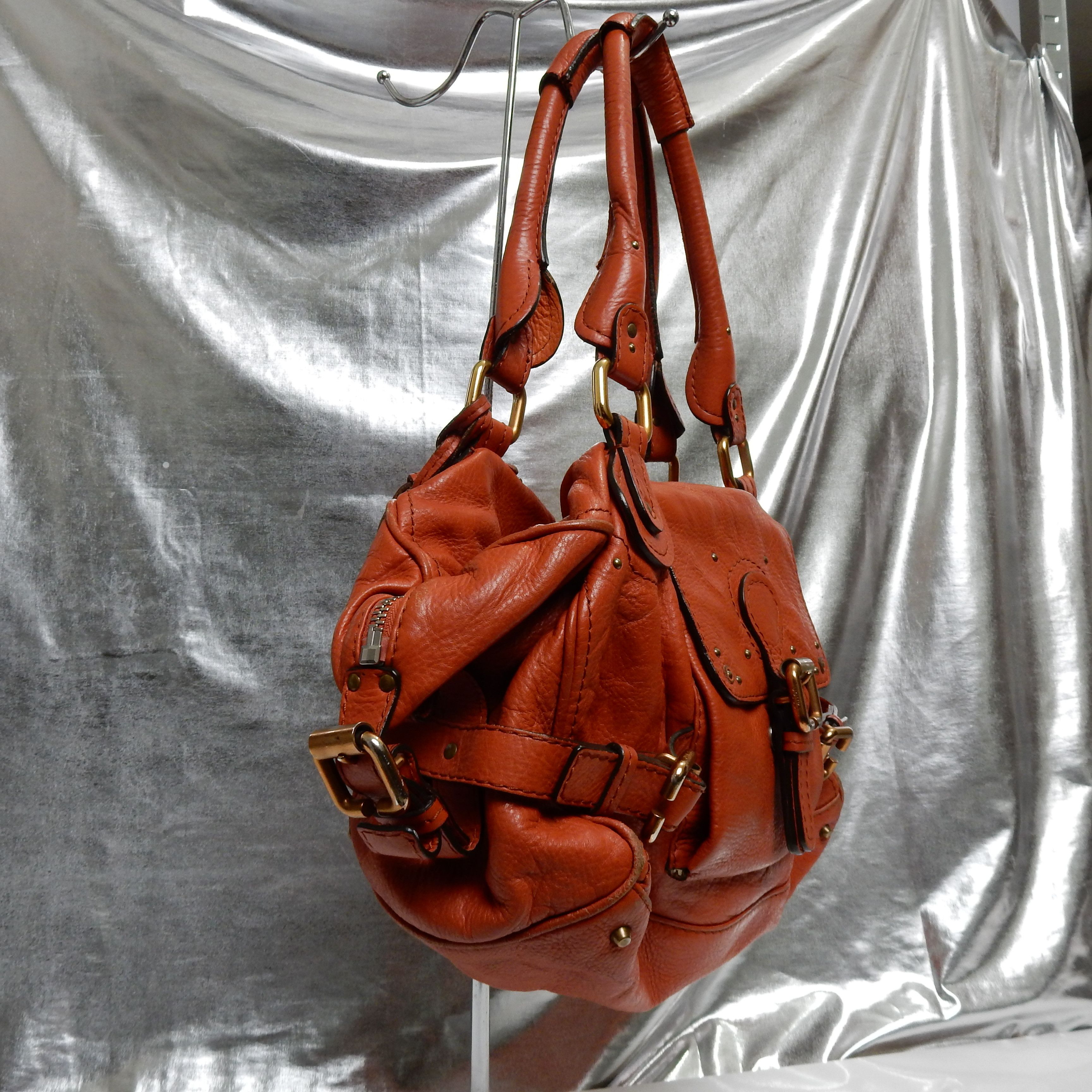 Chloe Vintage Orange Leather Paddington Bag