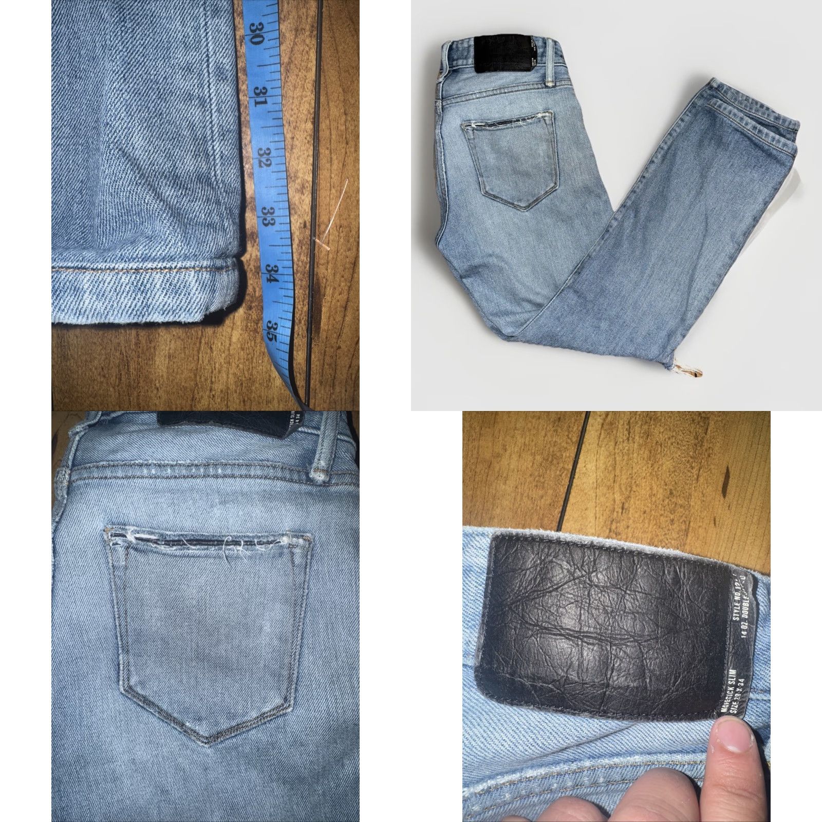 Buck Mason Buck Mason PO 3015 Button Fly Stone Washed Ripped Jeans 28x26 Beige Skinny Mens Regular 28 Inseam 26 Jeans Box Stone Washed Buck Mason Shirt? Size US 28 / EU 44 - 8 Thumbnail