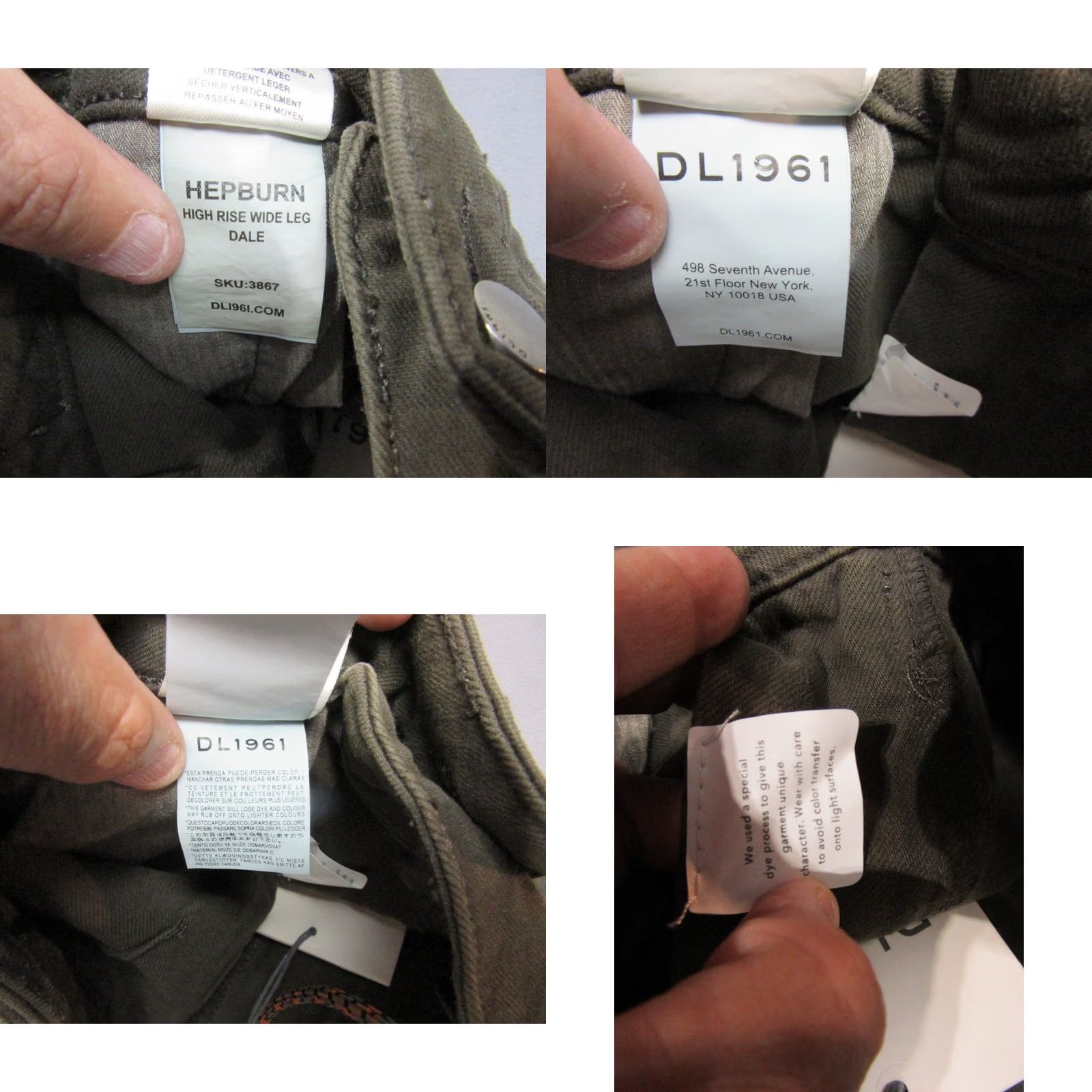 DL1961 DL1961 Jeans Womens 28 Green Hepburn High Rise Wide Leg Pockets Zip-Fly With Tags Size 28" / US 6 / IT 42 - 10 Thumbnail