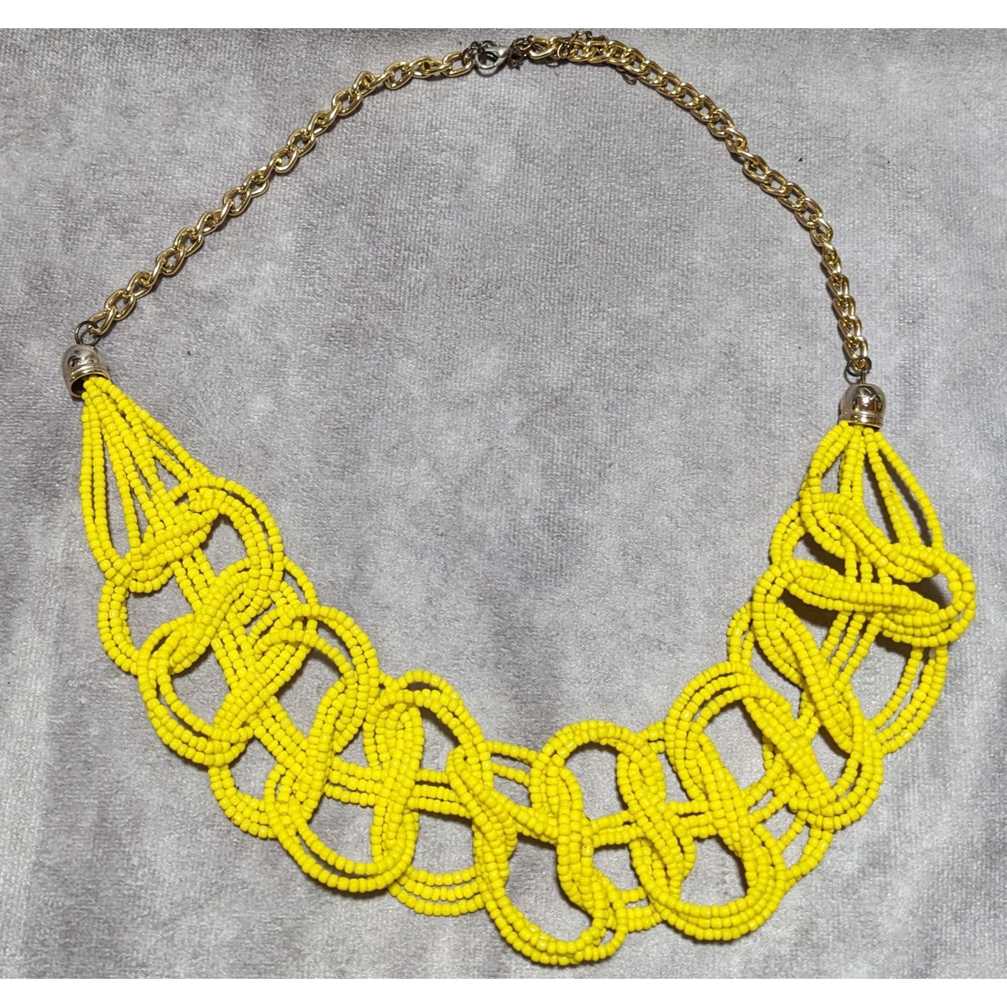 Other Braided Yellow Glass Seed Bead Necklace Size ONE SIZE - 8 Thumbnail