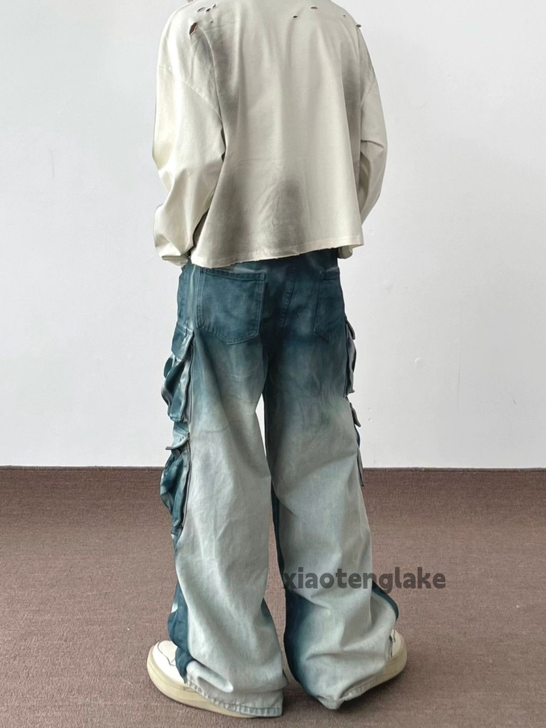 Designer × Japanese Brand × Vintage washed faded tie dye baggy utility cargo pants Size US 32 / EU 48 - 7 Thumbnail
