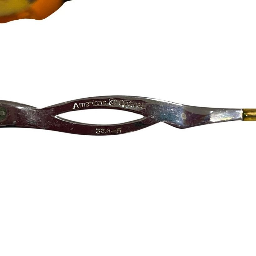 American Optical 1950s American Optical Engraved Aluminum Cat Eye Glasses Size ONE SIZE - 5 Thumbnail