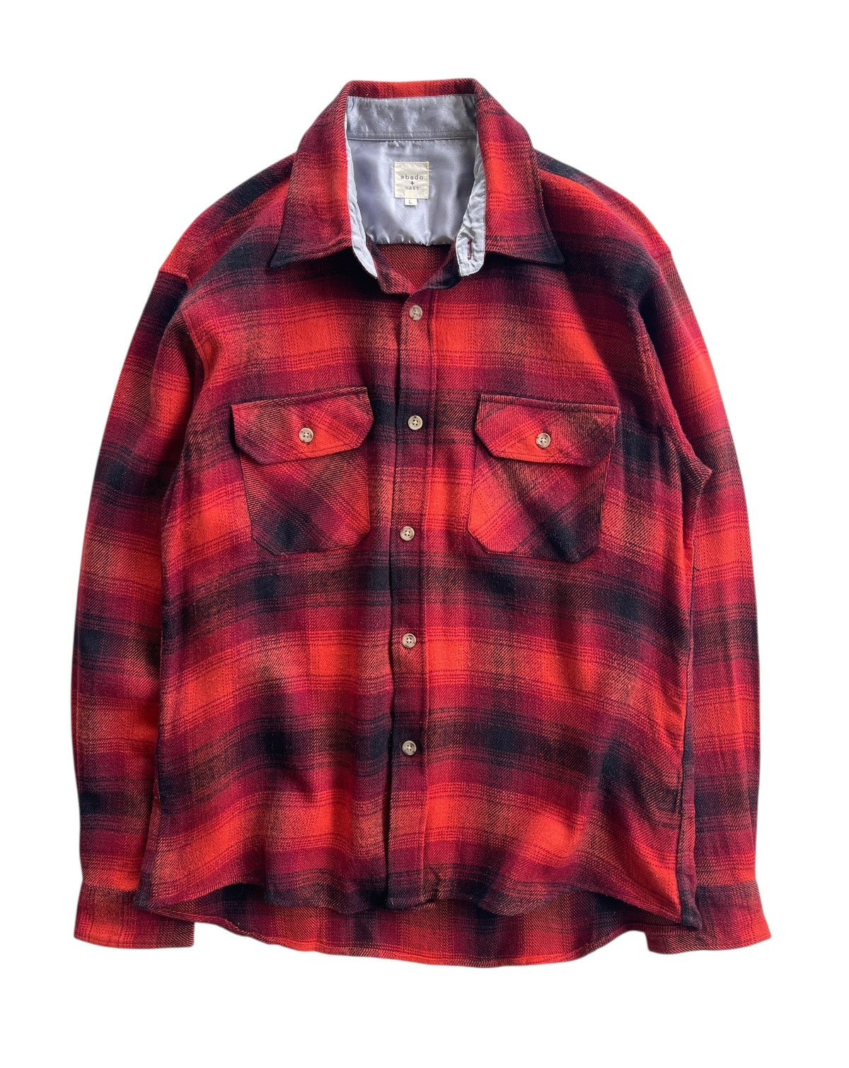 Japanese Brand Abado X Oaks Wool Ombre Flannel Shirt Size US L / EU 52-54 / 3 - 1 Thumbnail