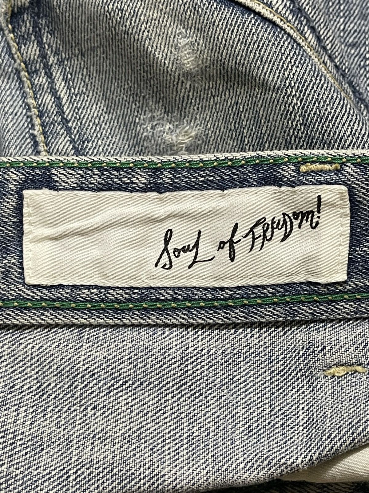 14th Addiction Vintage Japanese Brand Blue Faded Wash Distress Loose Jeans Size US 32 / EU 48 - 9 Thumbnail
