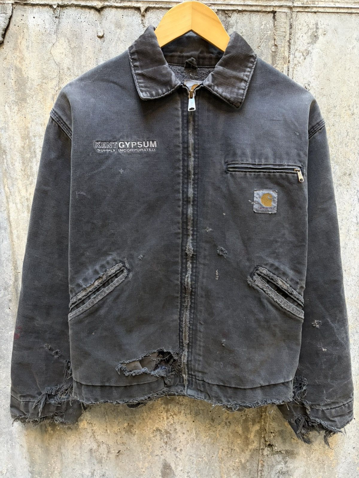 Carhartt Vintage Thrashed 1of1 Carhartt Detroit Jacket Erd Grunge Size US L / EU 52-54 / 3 - 1 Thumbnail
