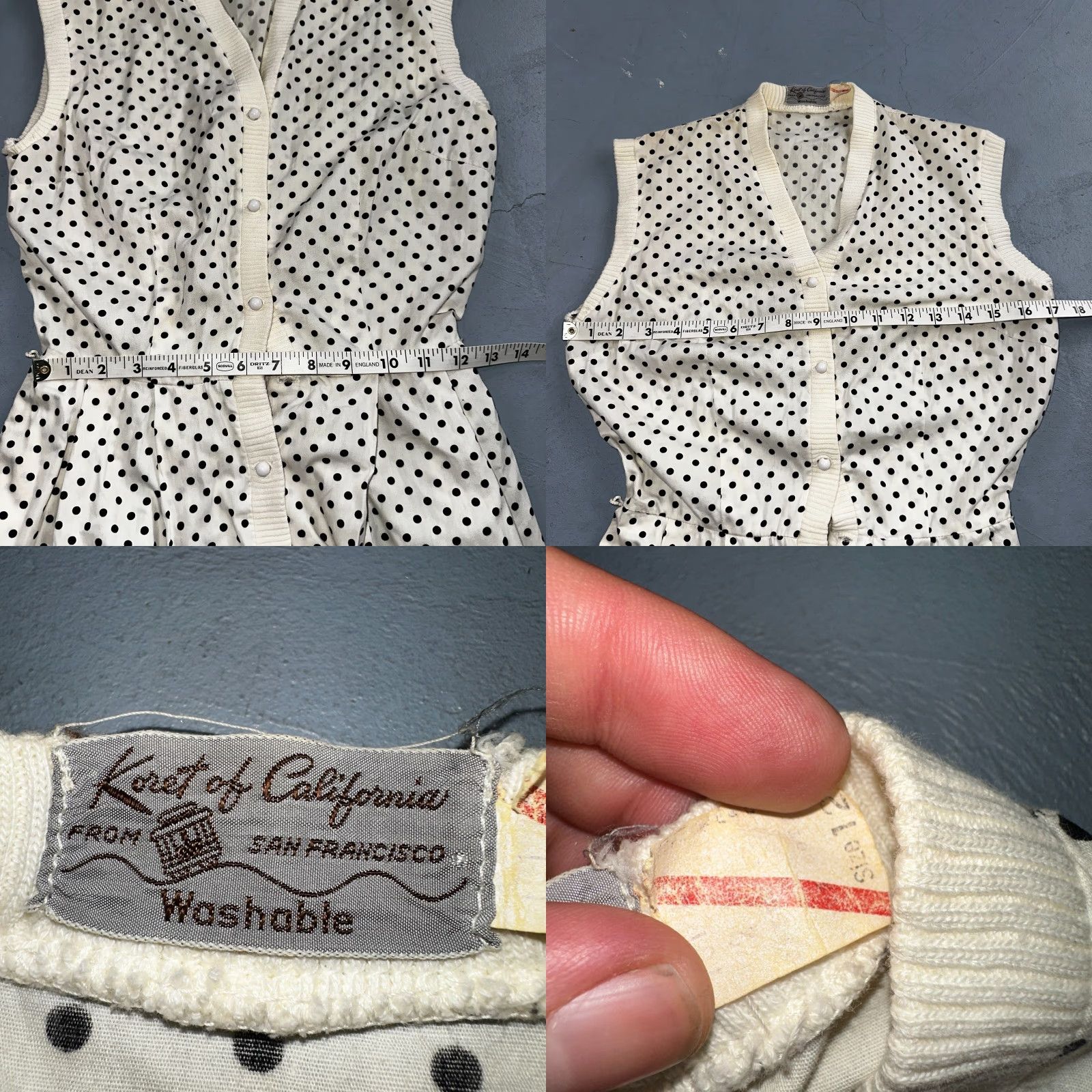 Vintage VINTAGE Koret of California Dress Rockabilly 1950s San Francisco Polka Dot Shirt Size S / US 4 / IT 40 - 8 Thumbnail