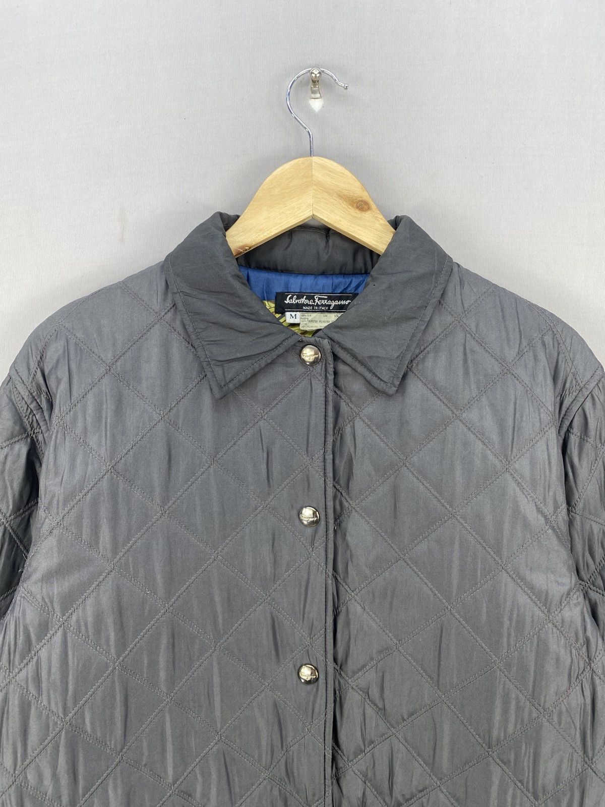 Salvatore Ferragamo Salvatore Ferragamo Quilted Nylon Snap Button Jacket Size US S / EU 44-46 / 1 - 7 Thumbnail
