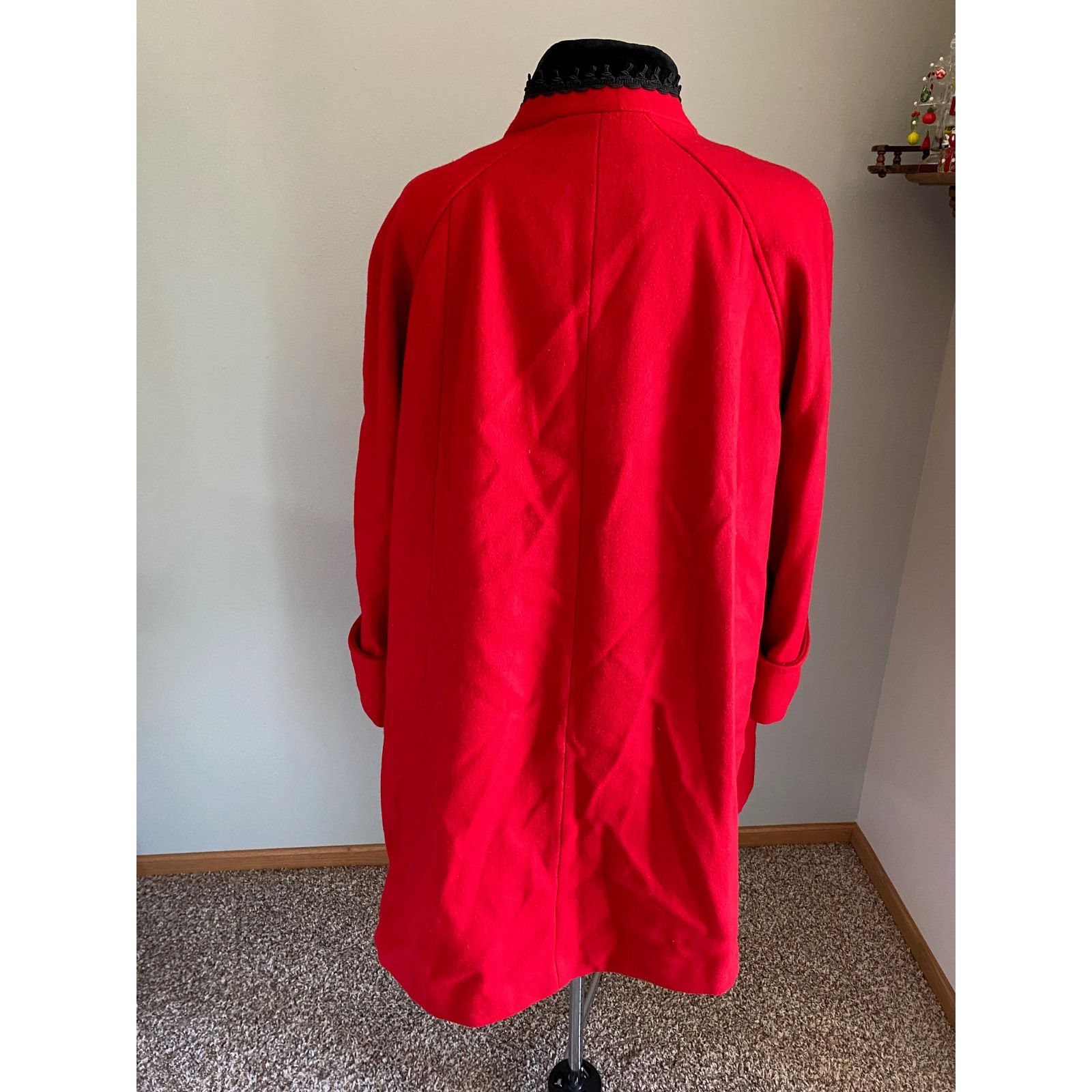 Vintage lady suzette swing coat vintage 60s union made red black Size 3XL / US 20-22 - 3 Thumbnail