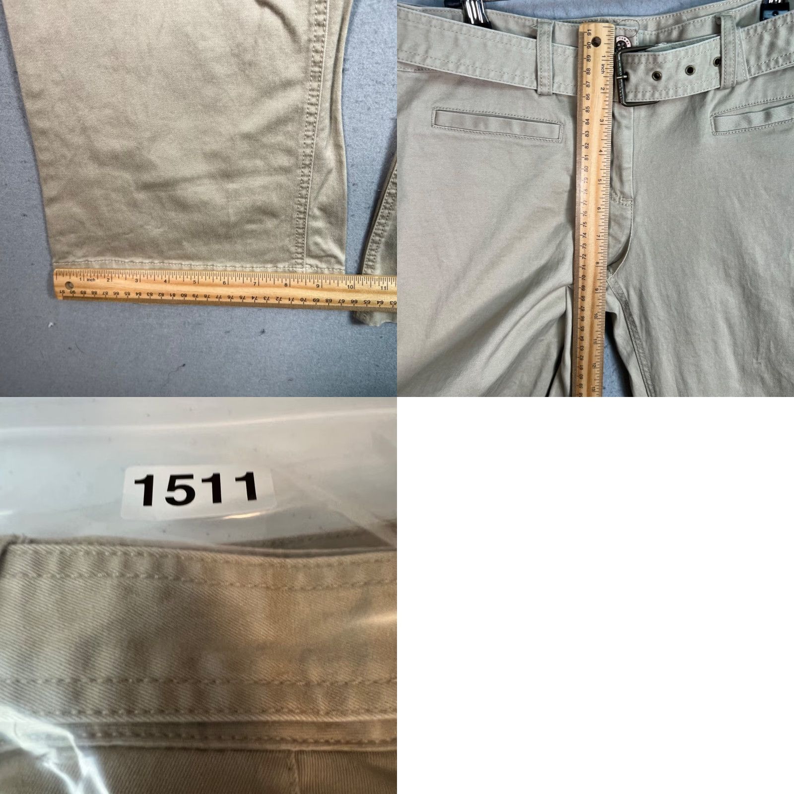 Tommy Hilfiger TOMMY HILFIGER Women's Khaki Wide-Leg Chino Pants Size 4 Cotton Blend Regular Size 27" / US 4 / IT 40 - 8 Thumbnail