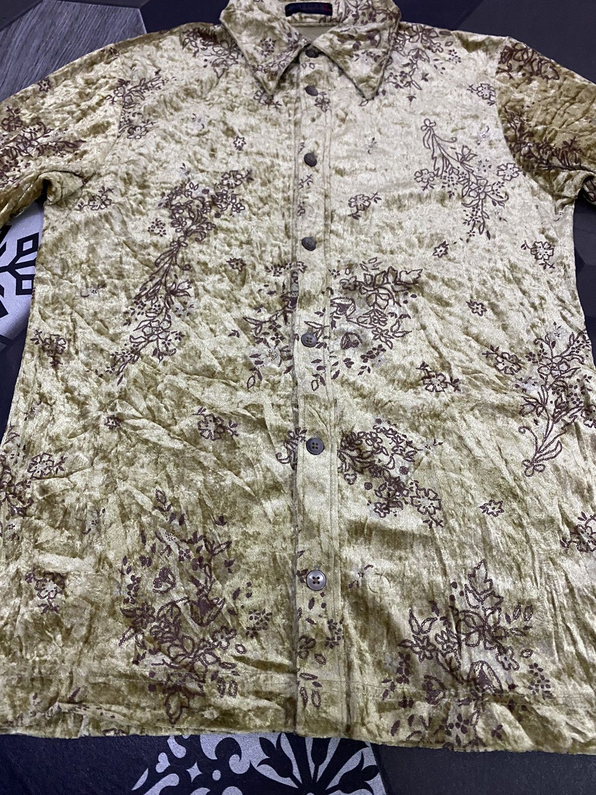 Japanese Brand × Morgan Homme × Velvet Morgan Homme velvet shirt japan 🇯🇵 Size M / US 6-8 / IT 42-44 - 3 Thumbnail