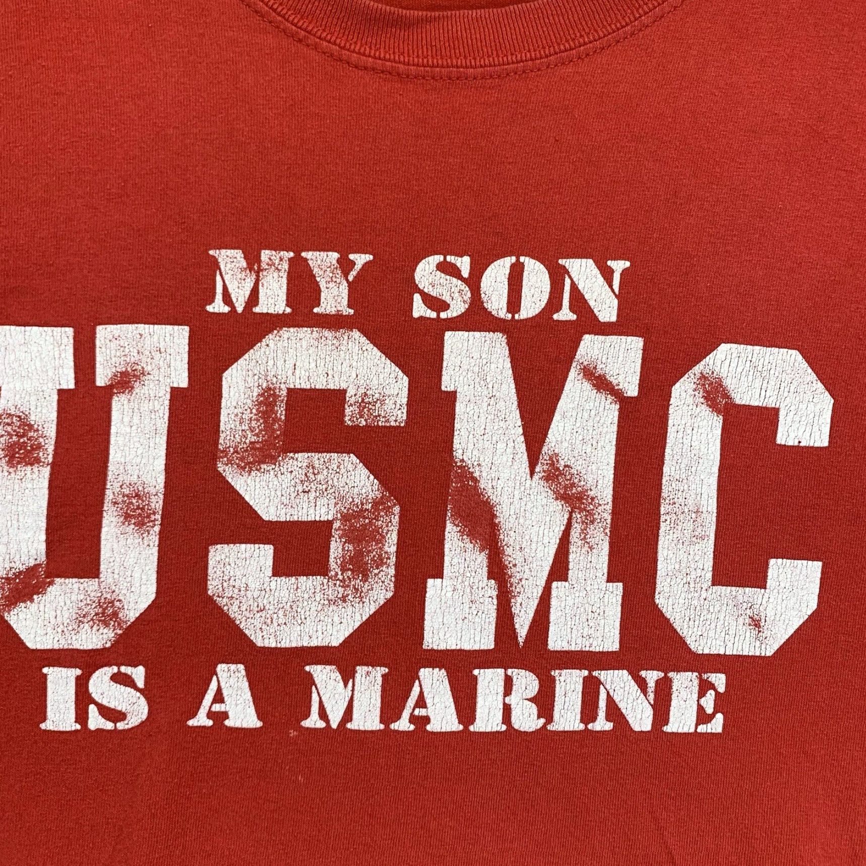 Gildan VINTAGE Gildan USMC T-Shirt Mens Size XL Cotton Red Graphic Marine US 1st Recruit Battalion Size US XL / EU 56 / 4 - 2 Thumbnail