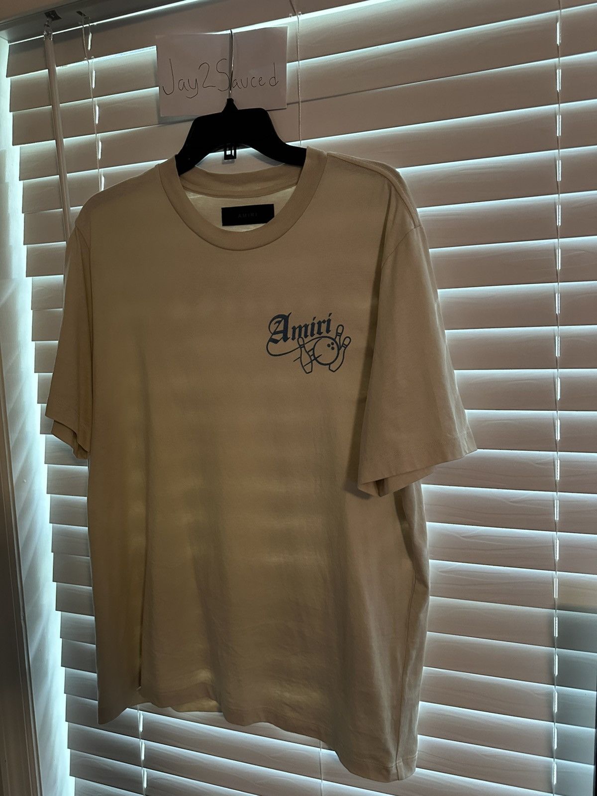 Amiri Beige Amiri Bowling Tee Size US L / EU 52-54 / 3 - 3 Thumbnail