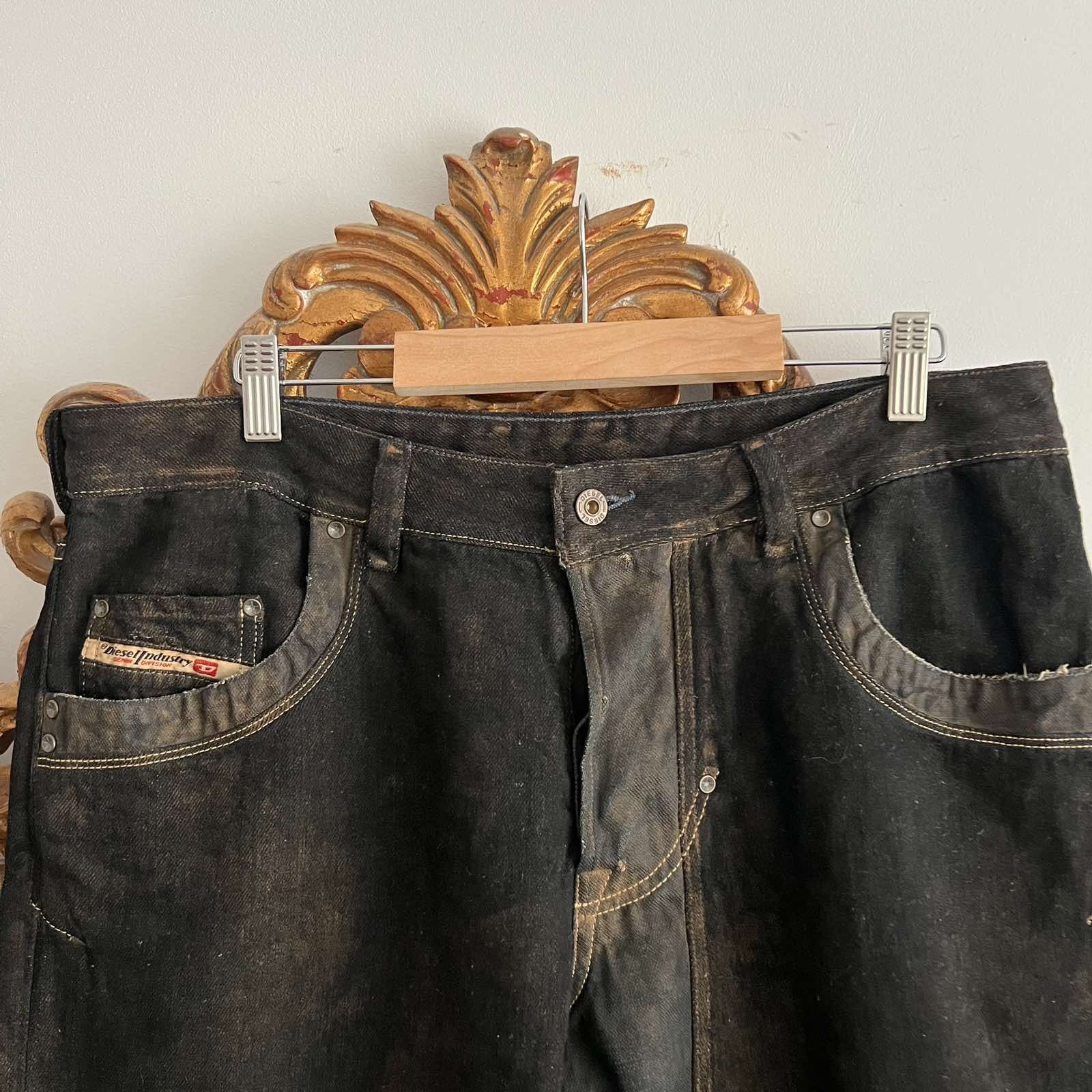 Diesel Vintage dirty Diesel jeans faded Y2K pants Sz 36 Size US 36 / EU 52 - 4 Thumbnail