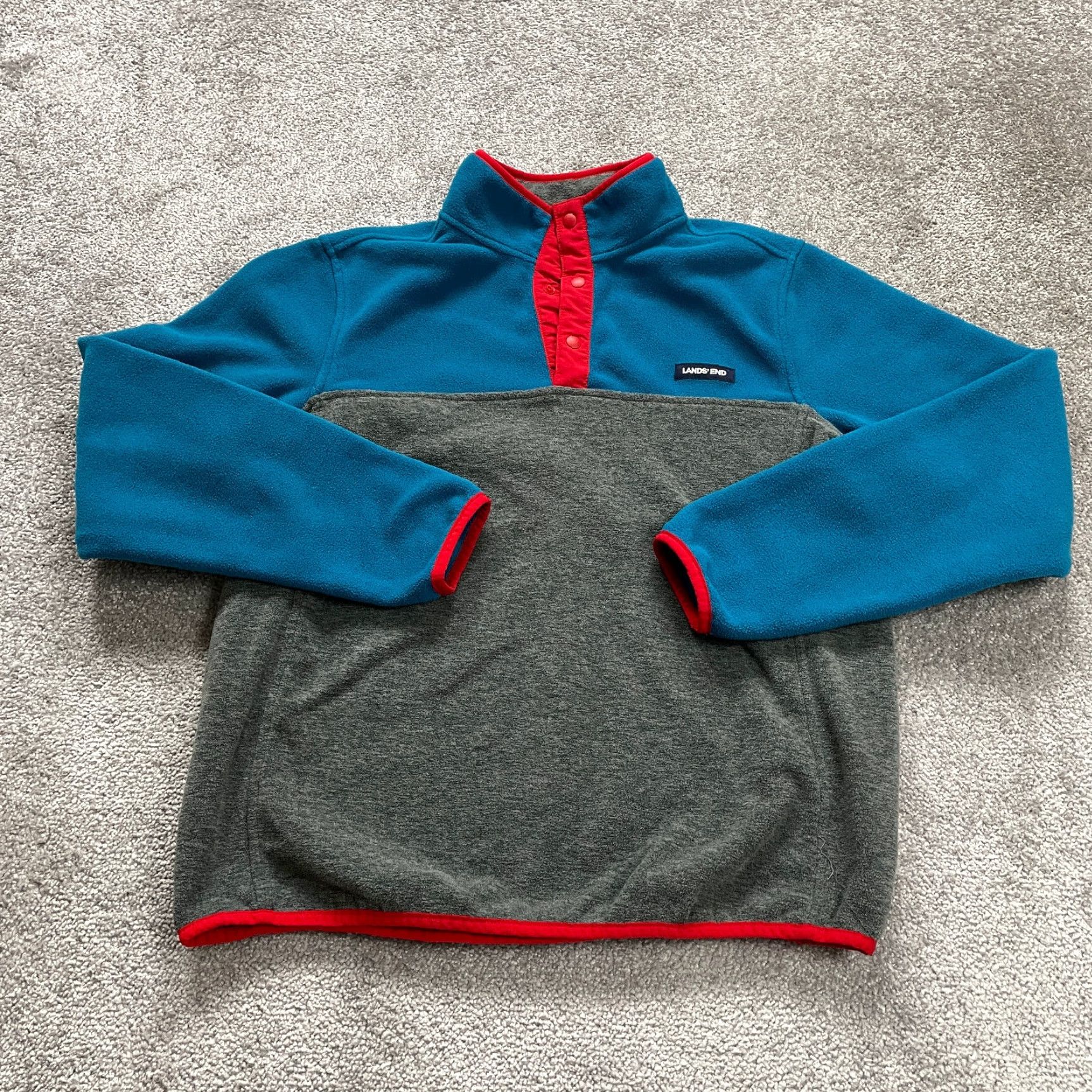 Lands' End Lands' End Fleece Jacket Womens M Outdoor Multicolor 1/4 Snap Button Up Size M / US 6-8 / IT 42-44 - 2 Thumbnail