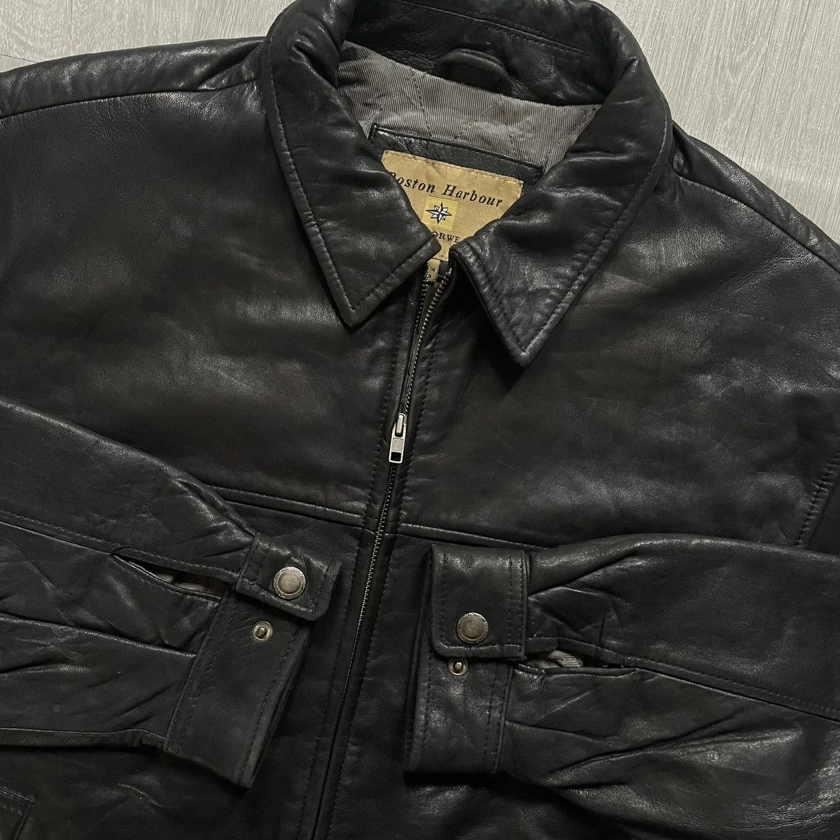 Other Boston Harbour Vintage Leather Work Jacket Size US L / EU 52-54 / 3 - 5 Thumbnail