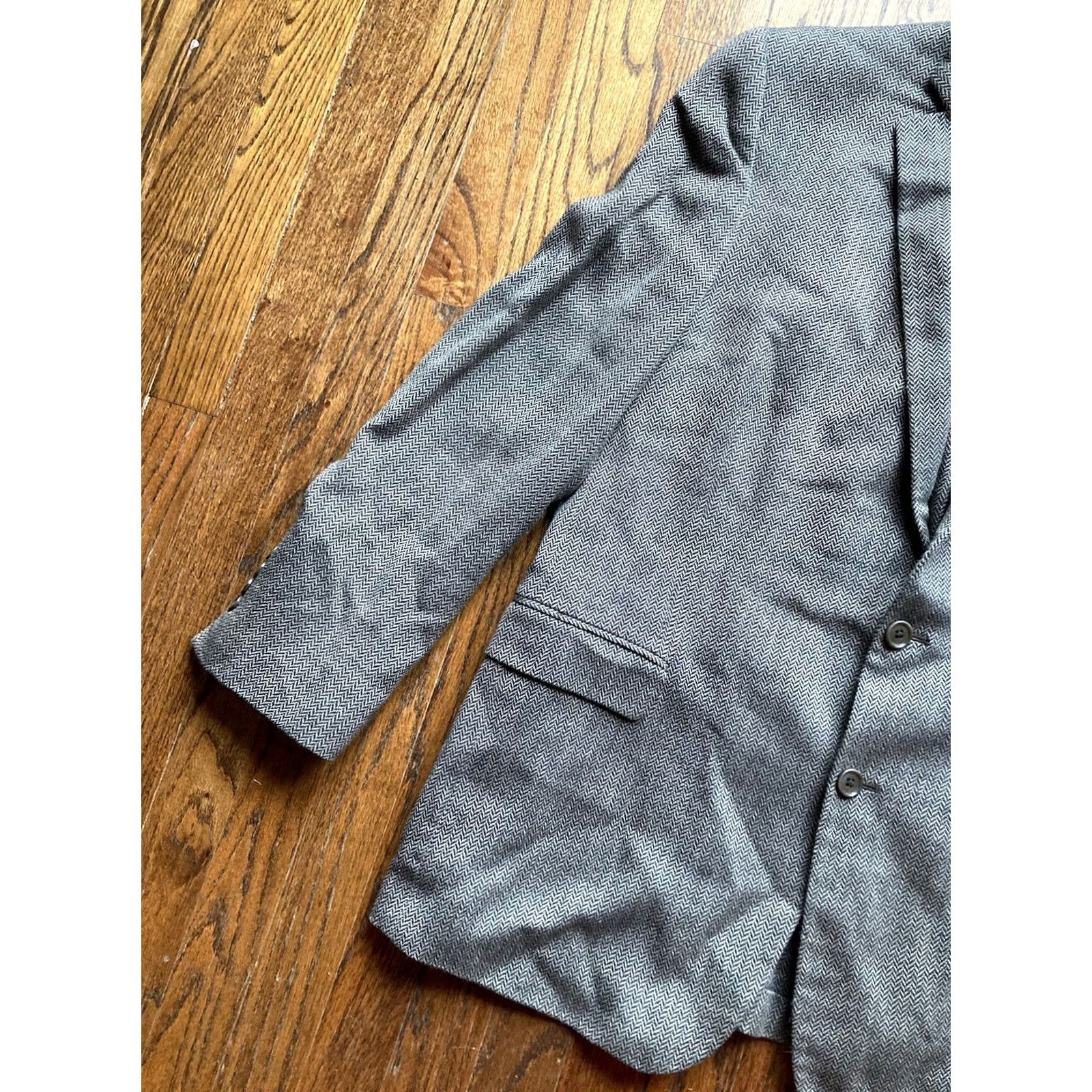 Brooks Brothers Brooks Brothers Regent Fit Blazer Mens Size 46R Wool Blend Herringbone Brown Size 46R - 2 Thumbnail