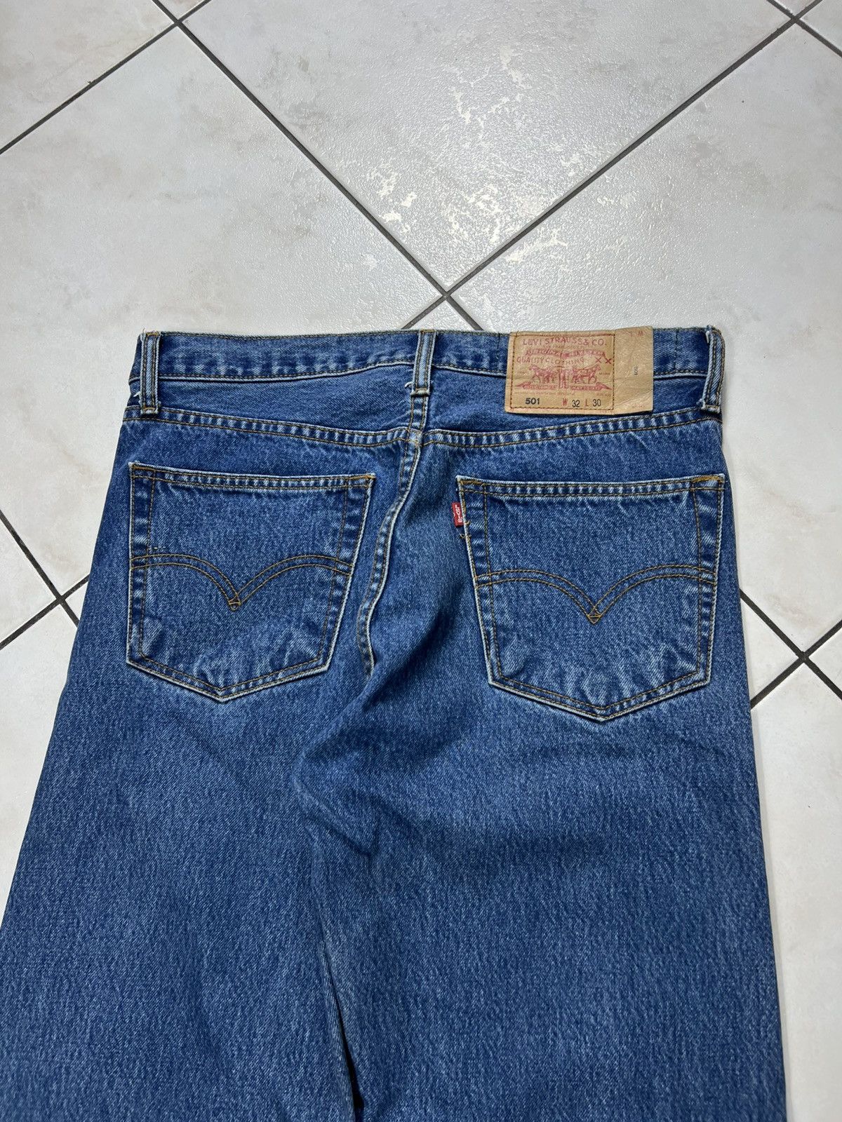 Levi's Vintage 90s Levi’s 501 hybrid leather denim tied strap pants Size US 32 / EU 48 - 13 Thumbnail