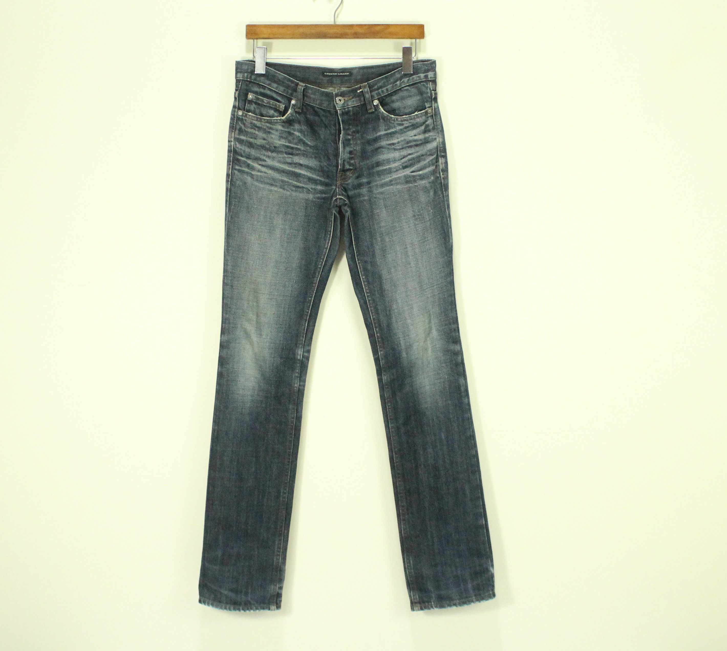 Japanese Brand LOUNGE LIZARD Denim Jeans Distressed Faded Thrashed Grunge Size US 31 - 3 Thumbnail
