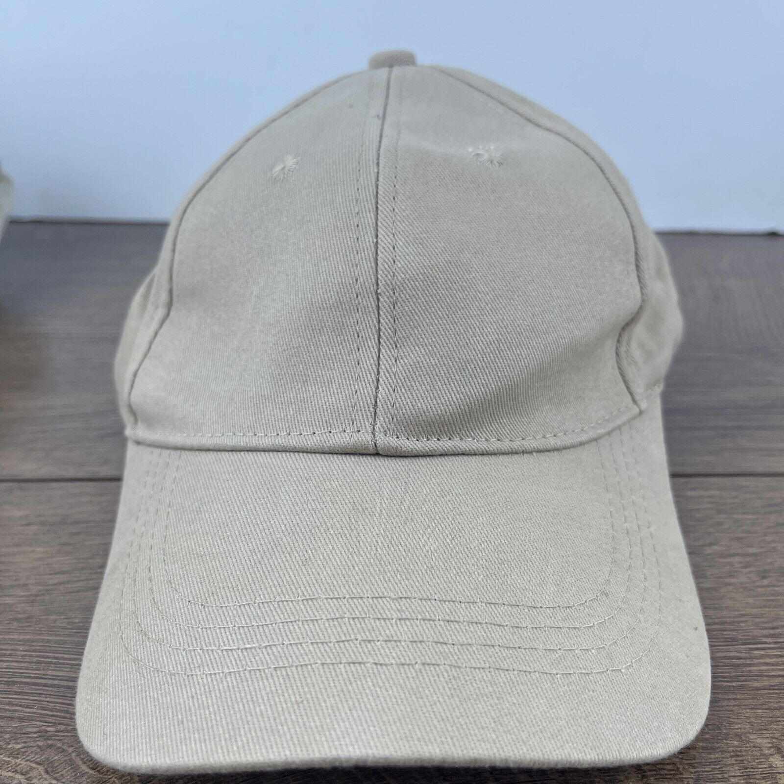 Other Plain Tan Baseball Hat Tan Brown Hat Adjustable Adult Size H Size ONE SIZE - 2 Thumbnail