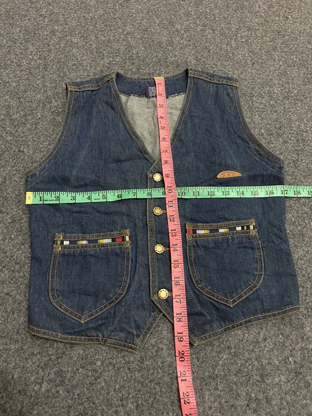 Japanese Brand × Vintage Y2K britania vintage denim vest Size S / US 4 / IT 40 - 9 Thumbnail
