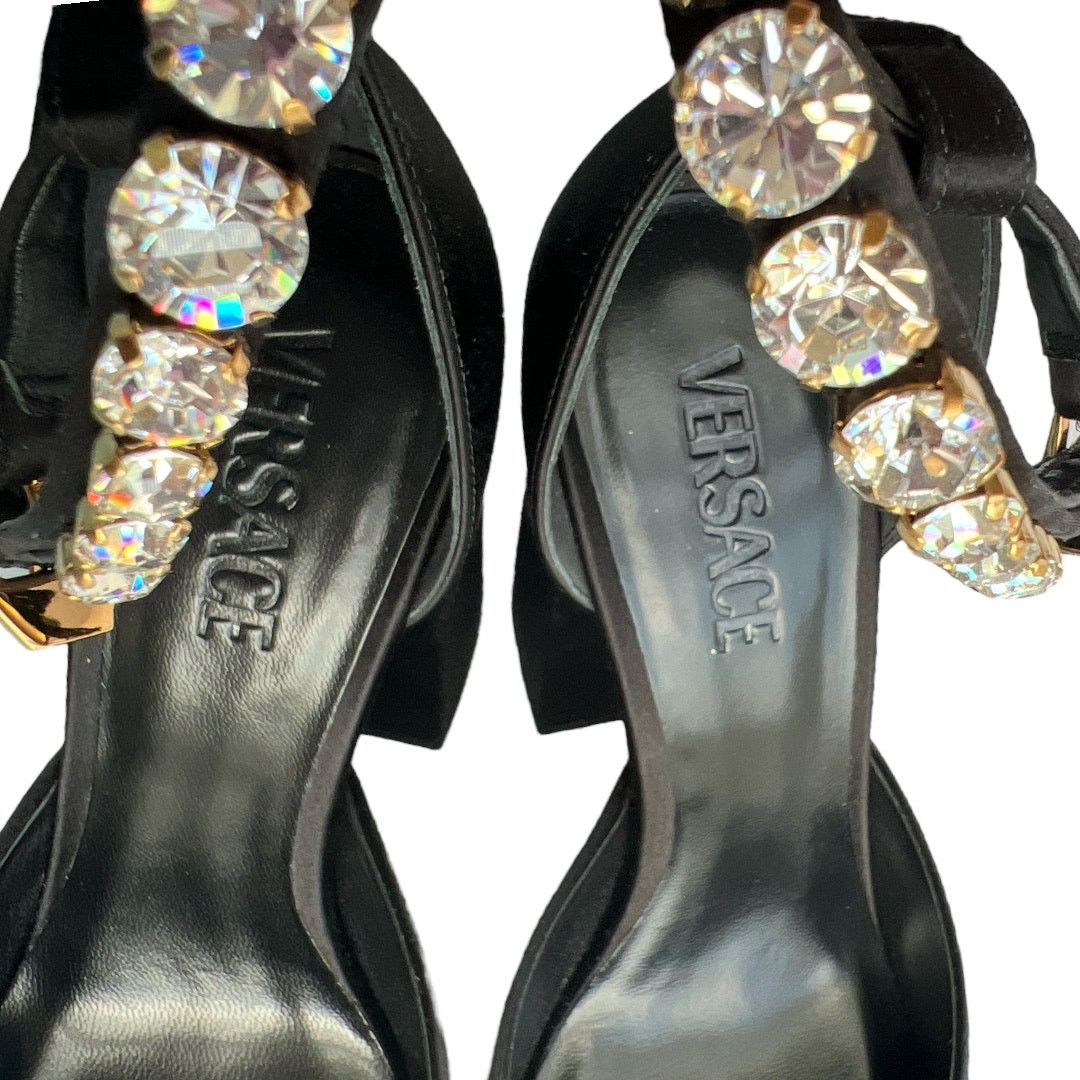 Versace VERSACE Black Satin Embellishments Pump Shoes, IT39.5/US9 Size US 9.5 / IT 39.5 - 10 Thumbnail