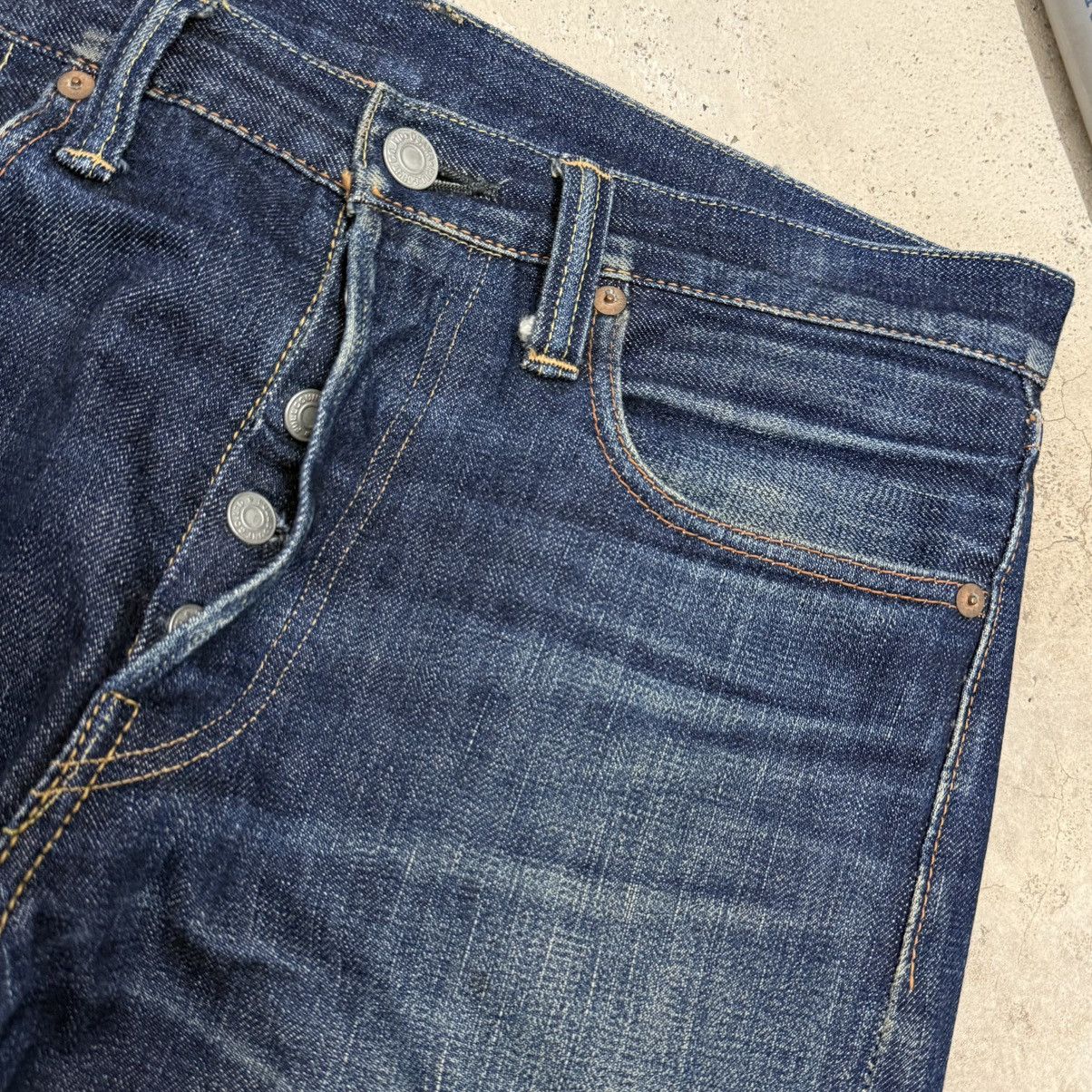 Full Count & Co. Selvedge Full Count Distress Indigo Chainstitch Denim Pants Size US 30 / EU 46 - 11 Thumbnail